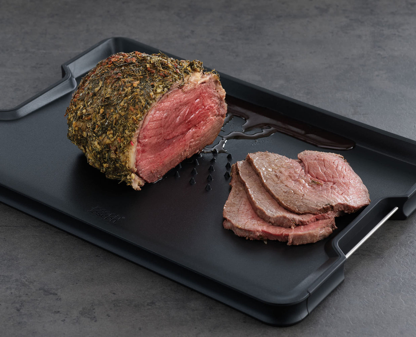 Joseph Joseph Cut and Carve Plus Double Sided Cutting Board Dishwasher Safe X Large Black