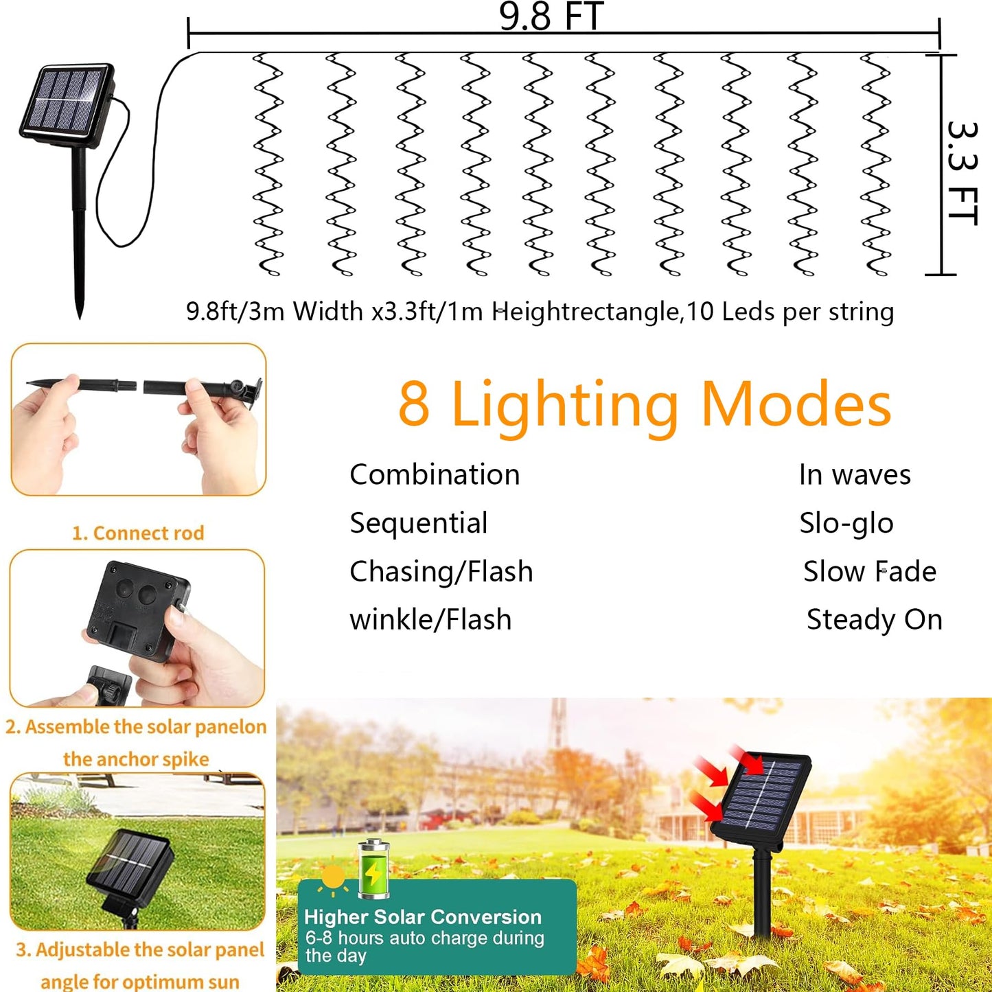 Artificial Ivy Privacy Fence with Lights 118x39.4in Grass Wall Screen Fake Vines Balcony Fence Privacy Screen Cover, Faux Ivy Leaf Hedge Panels Wall Decoration