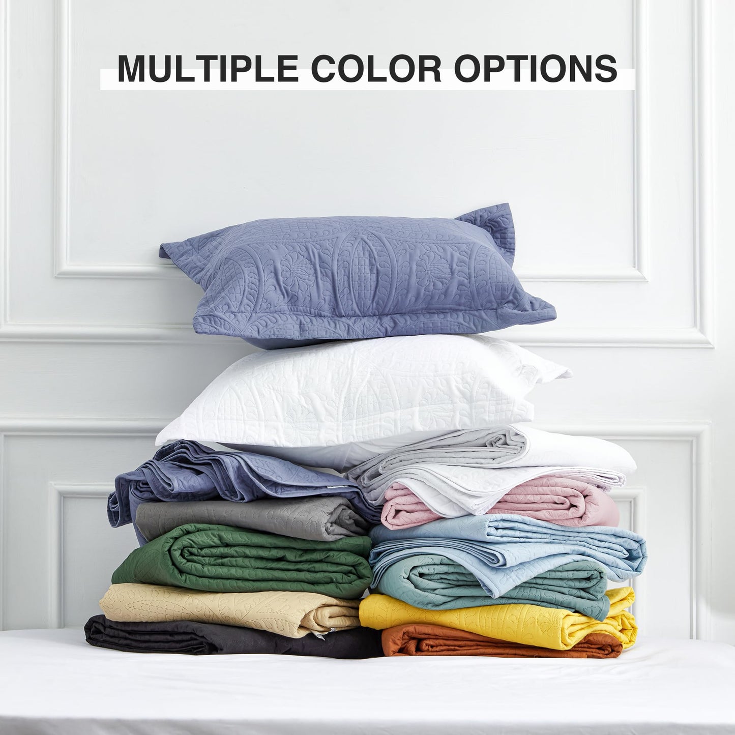 Love's cabin King Size Quilt Set White Bedspreads - Soft Bed Summer Quilt Lightweight Microfiber Bedspread- Modern Style Coin Pattern Coverlet for All Season - 3 Piece (1 Quilt, 2 Pillow Shams)