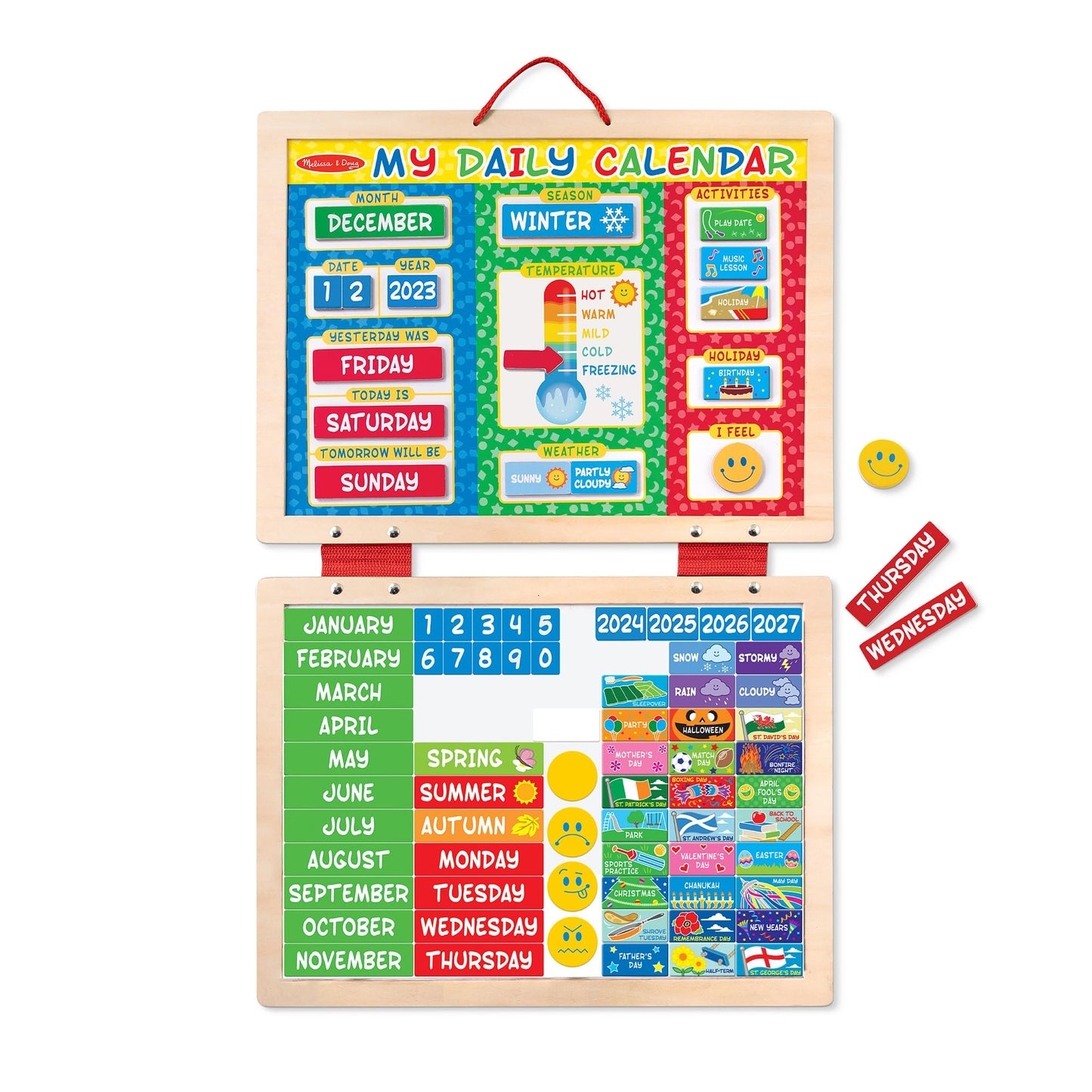 Melissa & Doug My First Daily Magnetic CalendarActivities Calendar For Kids, Weather And Seasons Calendar For Preschoolers and Kids Ages 3+