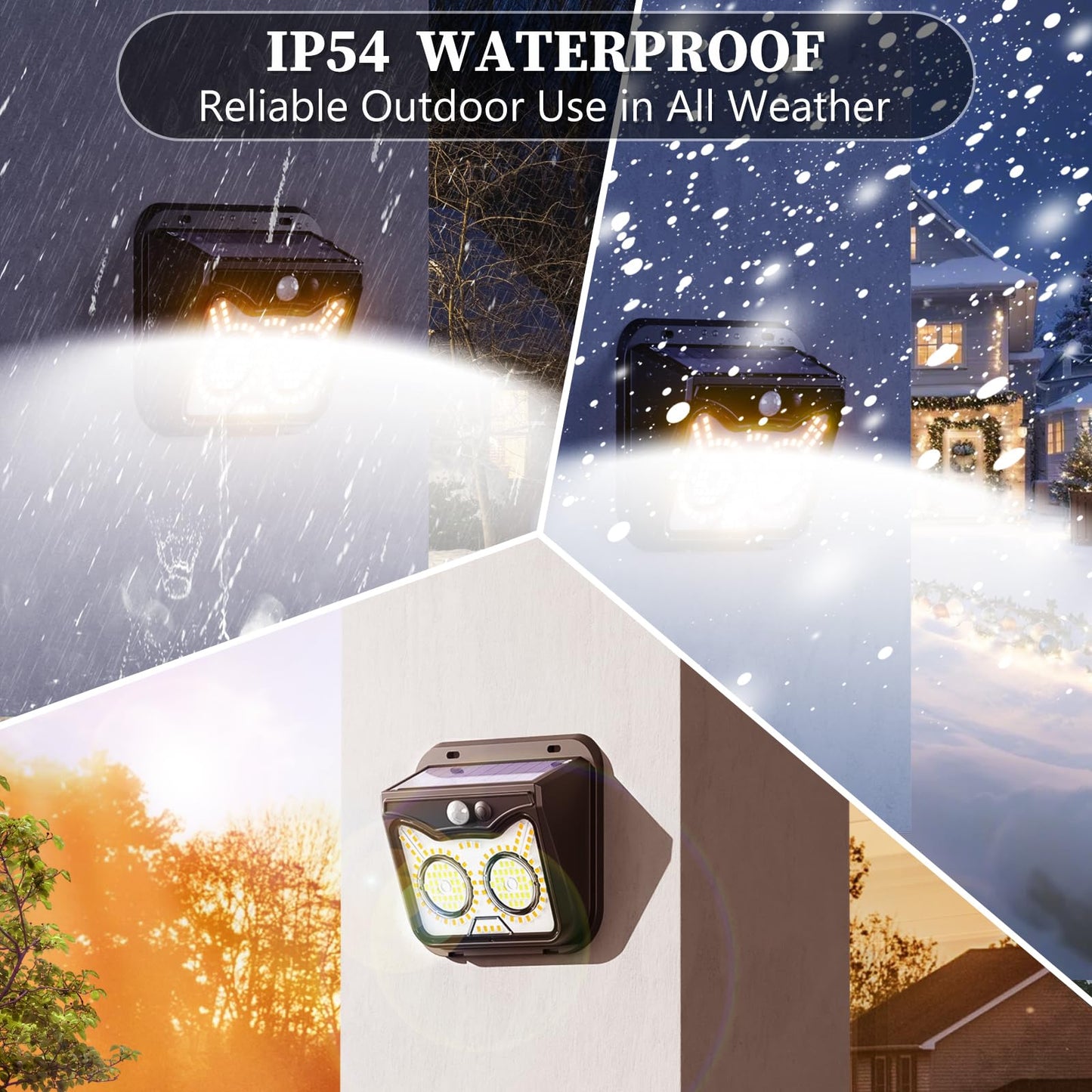 Solar Motion Sensor Lights Outdoor, Owl Shaped Warm White Waterproof Solar Powered Wall Lights, 3 Lighting Modes Security Flood Lights for Outside Deck, Fence, Yard, Garden, Step, Porch, Door -6 Pack