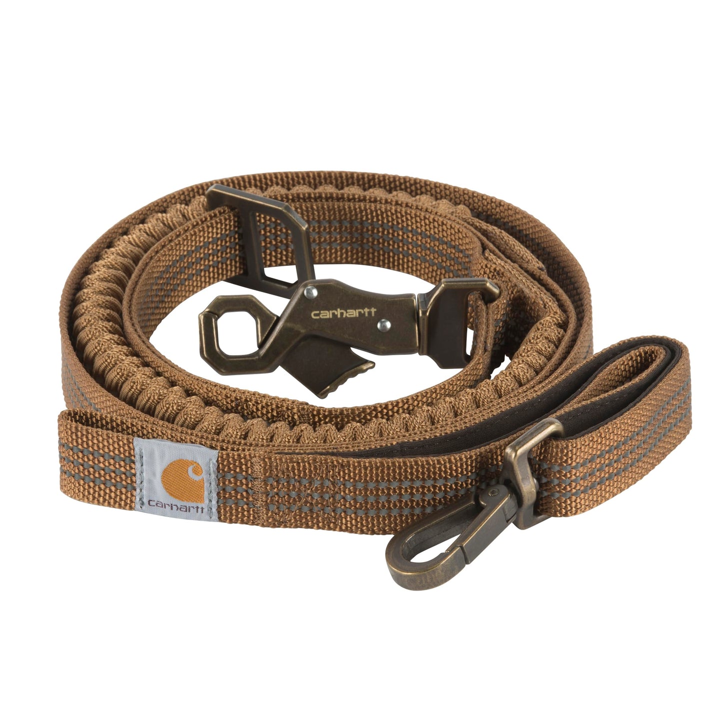 Carhartt Shock Absorbing Heavy Duty Dog Leash Carhartt Brown/Brushed Brass