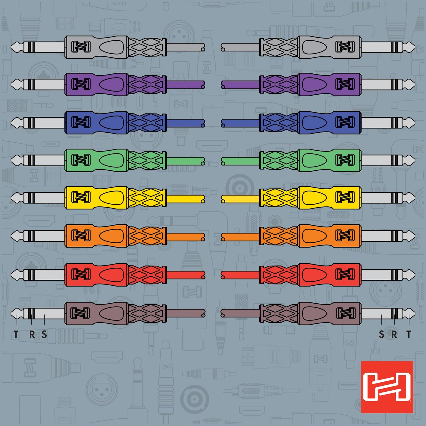 Hosa CSS-830 1/4 inch TRS to 1/4 inch TRS Balanced Patch Cables, 1 ft