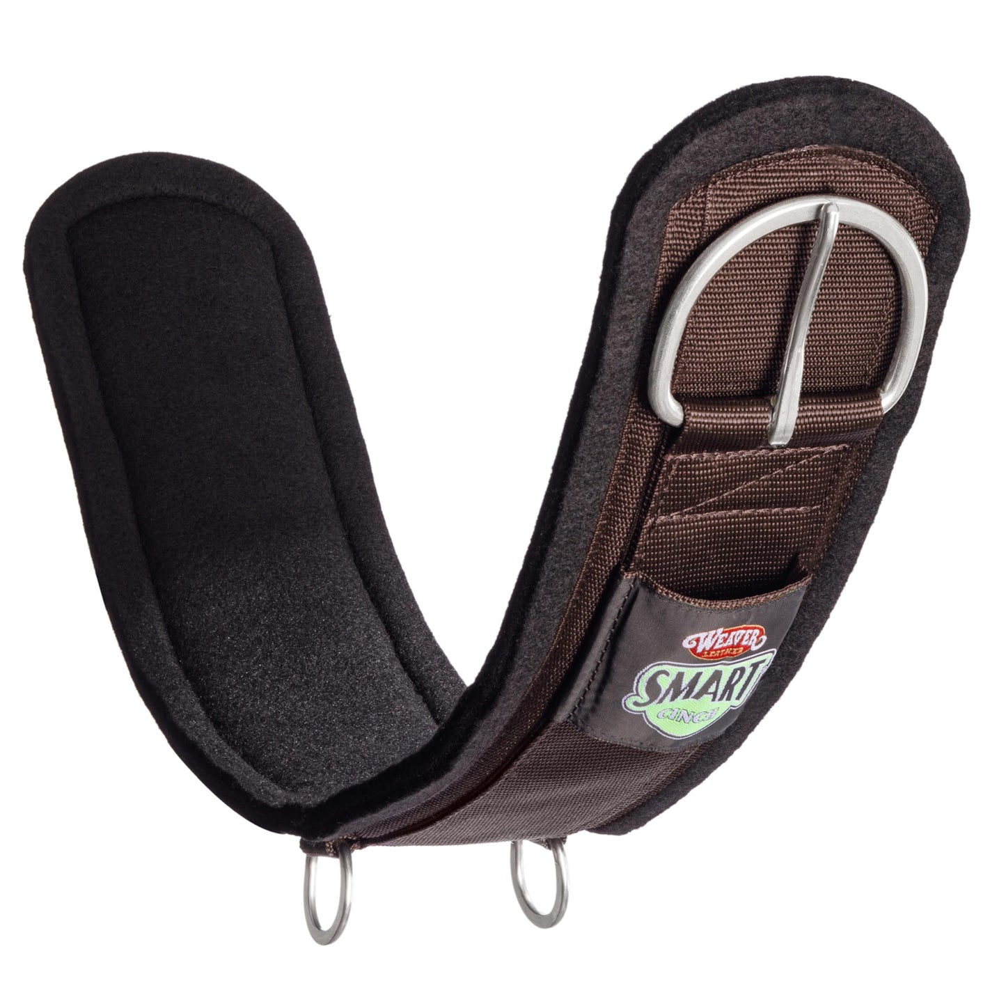Weaver Leather Felt Lined Straight Smart Cinch with New and Improved Roll Snug Cinch Buckle, Brown, 32-Inch