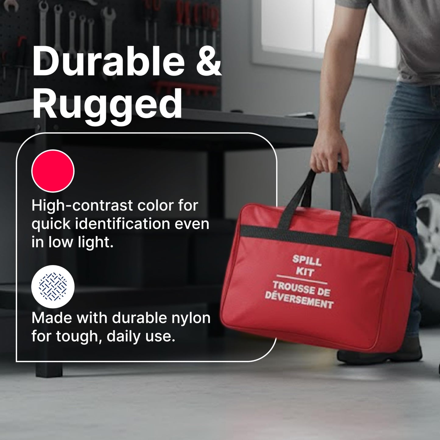 CTRL+Z Hazmat Clean Up Kit – Spill Kit for Oil, Chemical, Fluid, and Waste – Quick Cleanup and Emergency Response – Portable Complete Kit