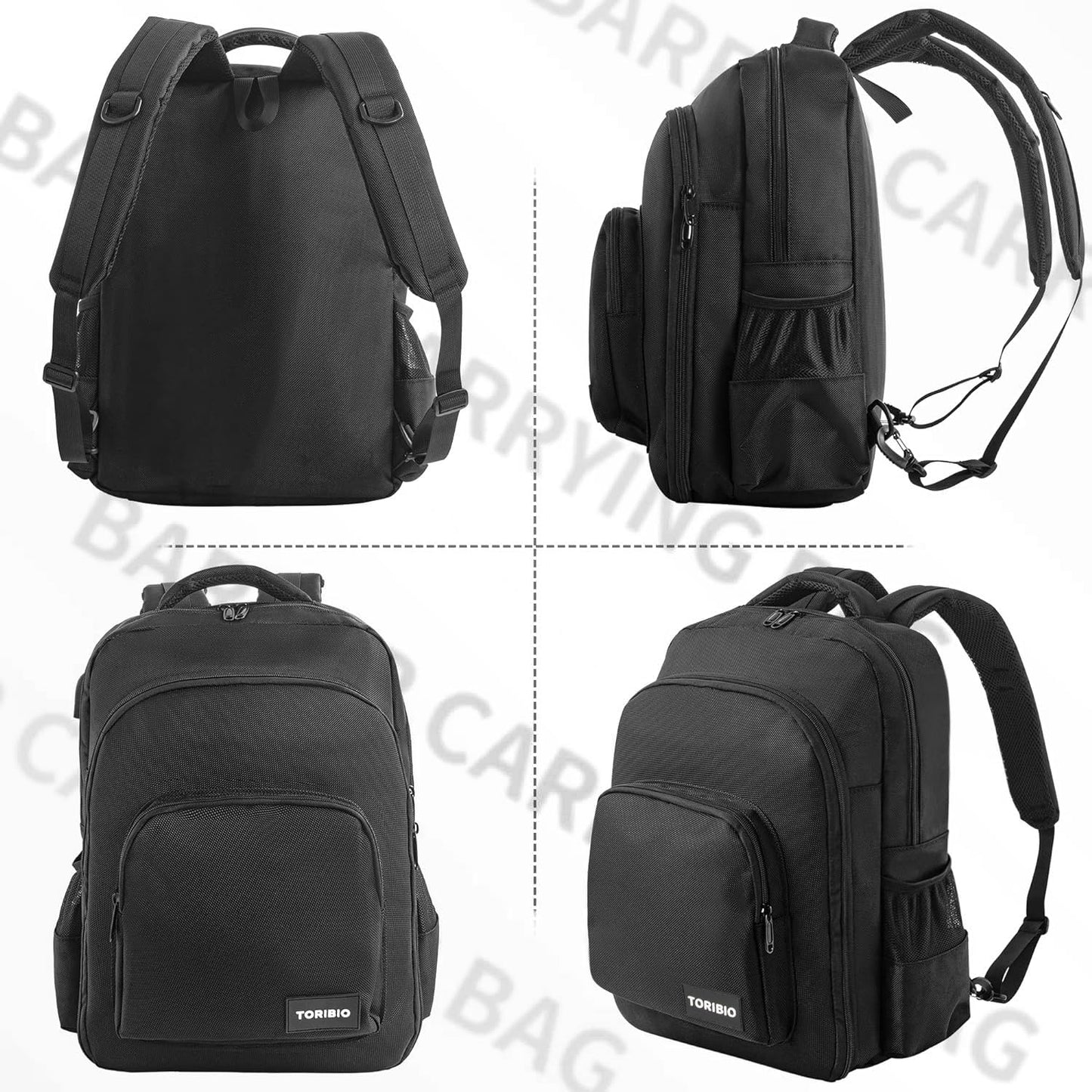 Barber Tool Bag, Large Capacity Barber Backpack Organizer Bags for Clippers and Hair Cutting Tools, Black Pro Hairdressing Backpacks Toiletry Travel Bag for Barber Tools Storage Travel Barber Case