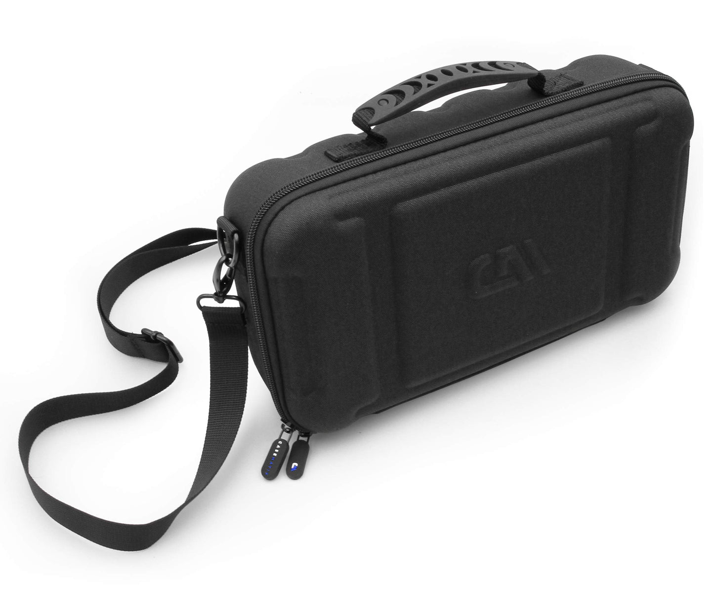 CASEMATIX Two Wireless Microphone Case Compatible with Wireless Mic System Handheld Microphones Sennhesier, Shure and More, Dual Mic Bag with Shoulder Strap and Hard Shell Exterior