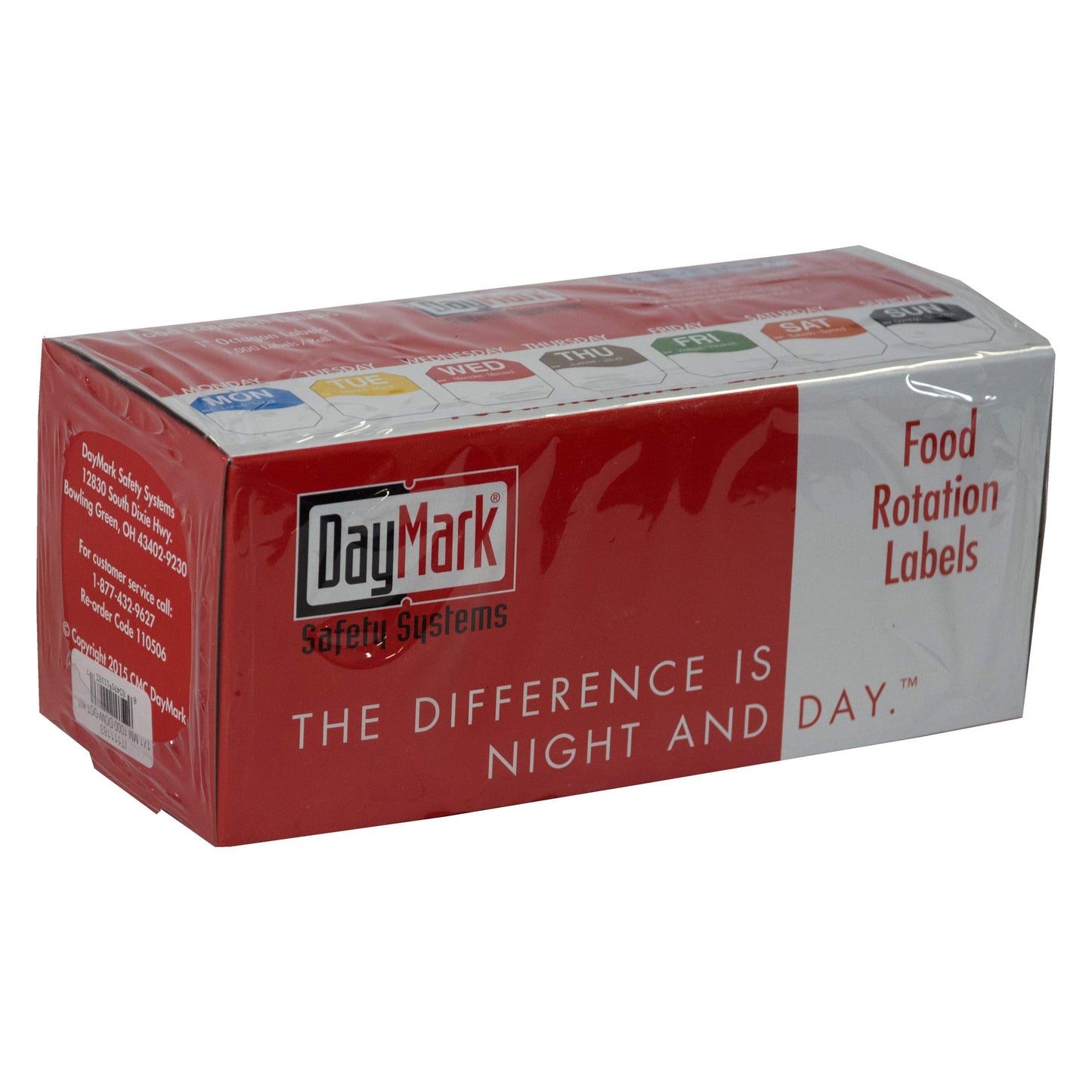 DayMark Safety Systems MoveMark IT111183 Day of The Week 1" Removable Labels, Monday-Sunday, Dispenser Box Included (7,000 Labels)