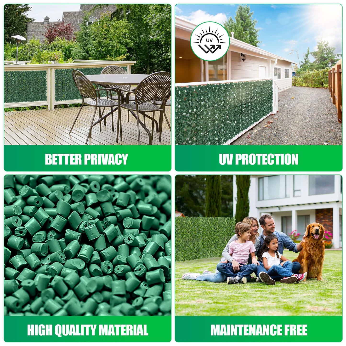 UPGRADED Artificial Ivy Privacy Fence Screen 40x120in, Artificial Faux Ivy Hedge for Garden and Balcony, Faux Leaves Privacy Fence with 100PCS Zip Ties and Replacement Leaves,Nail (Upgraded 1 * 3m)