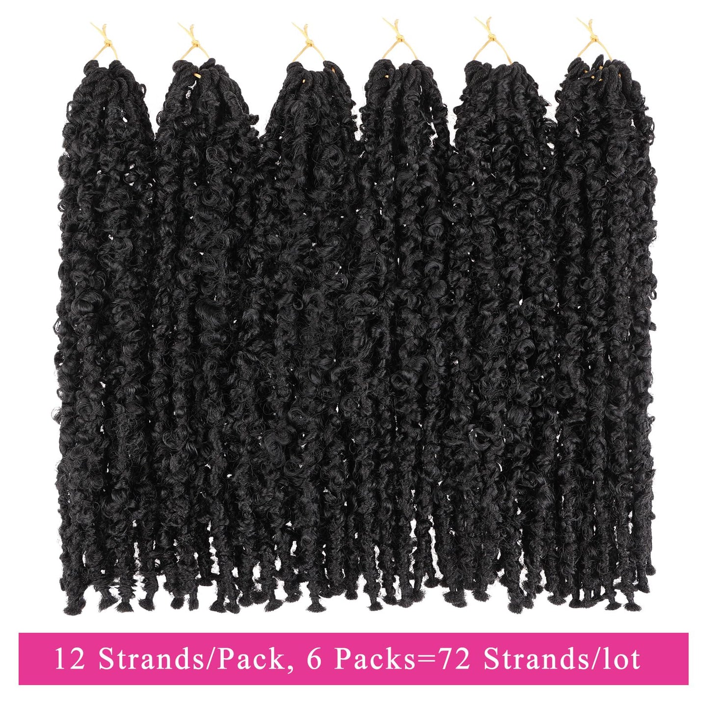 Leeven Butterfly Locs Crochet Hair Short 6 Packs Black Crochet Bob Hair 12 Inch Messy Distressed Faux Locs Crochet Braids Pre-twisted Soft Locs Hair for Women #1B