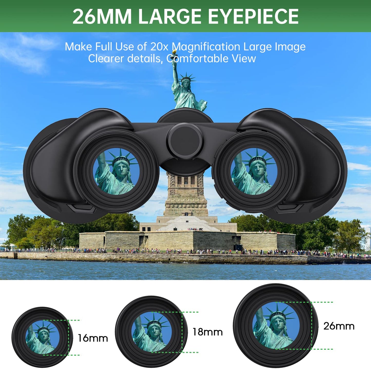 20x50 High Powered Binoculars for Adults, Waterproof Long Range Compact Binoculars with Low Light Vision for Bird Watching Hunting Football Games Travel Stargazing Cruise with Carrying Bag