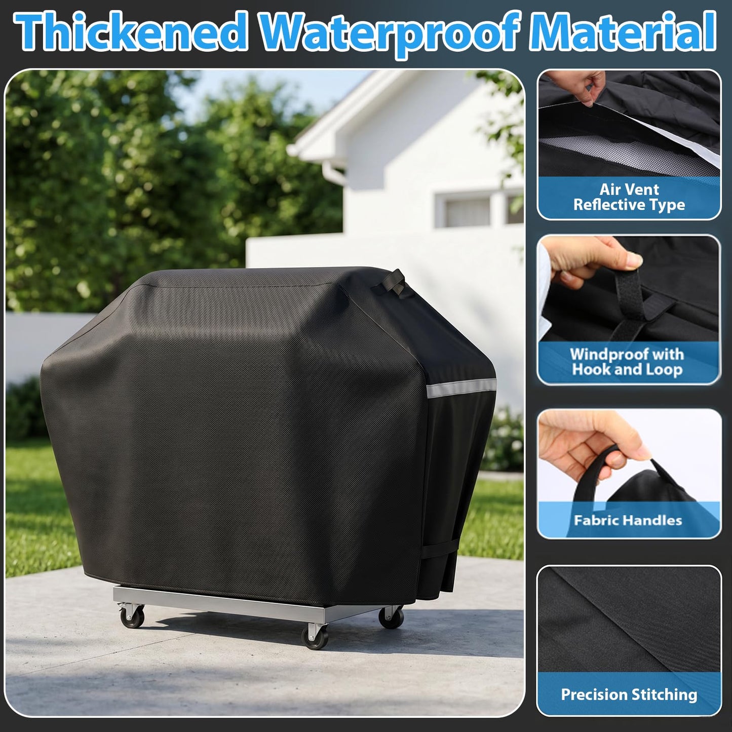 Utheer 60 Inch Grill Cover for Nexgrill 720-0830H 720-0888S 720-0888N 3, 4, 5 Burners Gas Grills, Dyna Glo DGF493PNP-D, for Weber Brinkmann CharBroil Jenn Air and More, Heavy Duty