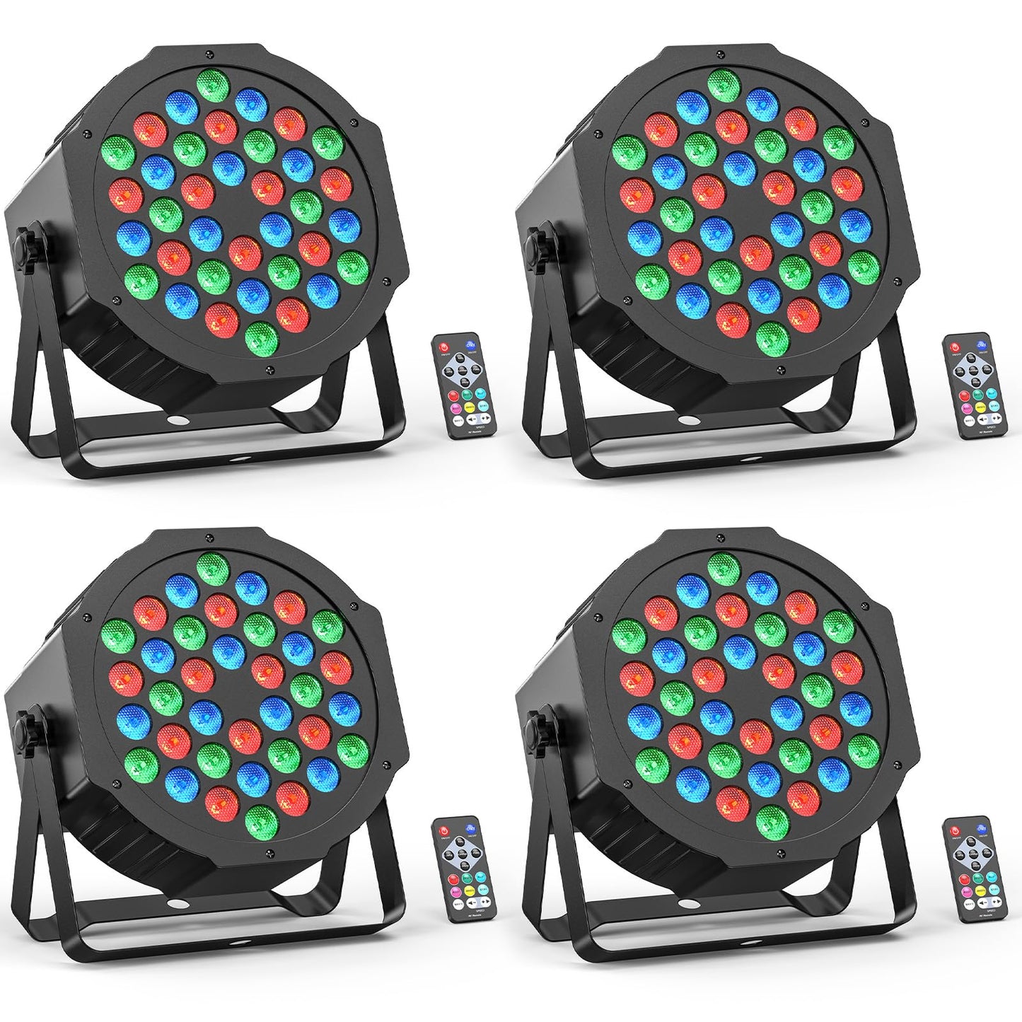 36LED Stage Light Par Can Light RGB Stage Lighting for Performance Party Wedding DJ Event Church Holidays (4Packs)