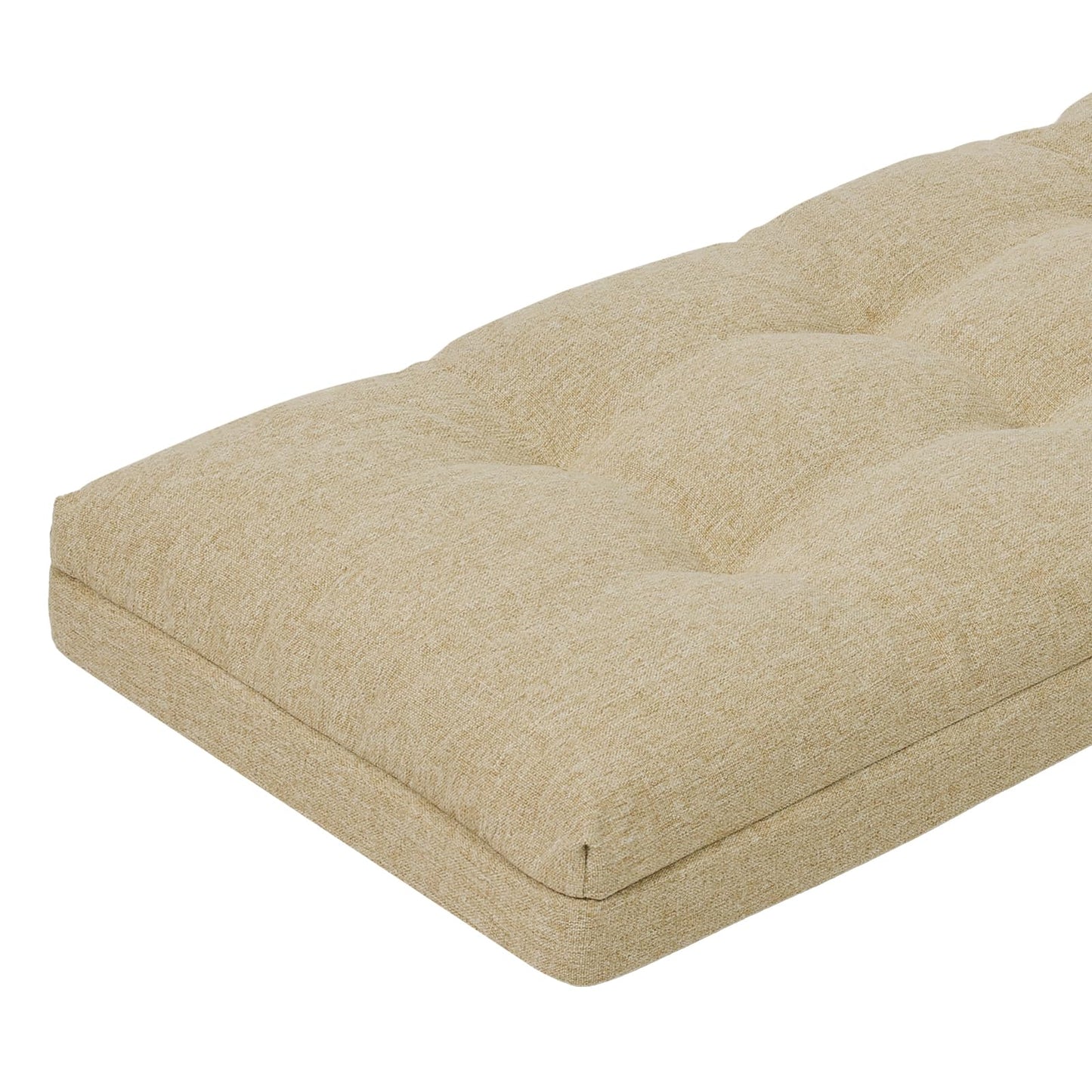 baibu 40 Inch Dual-Layer Patent Design Memory Foam Bench Cushion, Non-Slip Indoor Rectangle Bench Seat Cushion Standard Size Foam Pad with Machine Washable Cover (Beige, 40x16x3in)