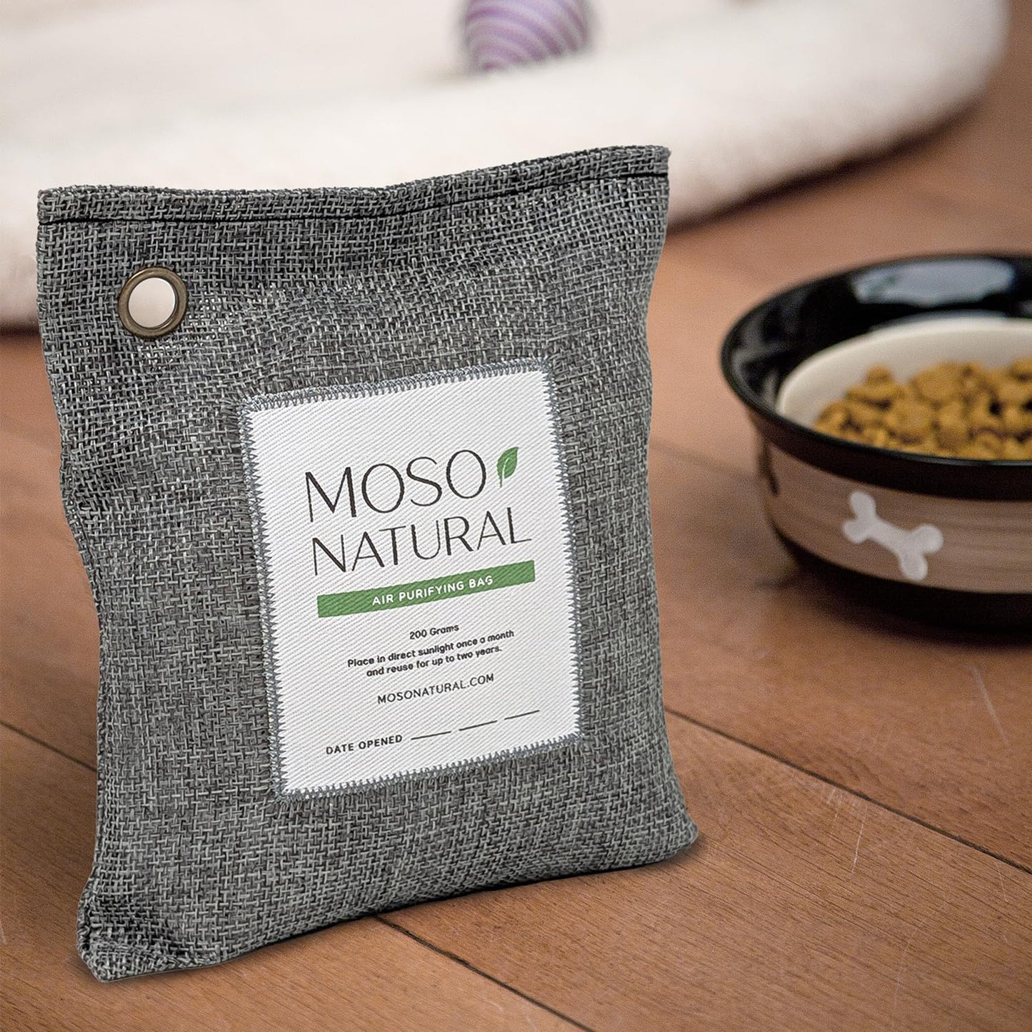 Moso Natural Air Purifying Bag 200g | Premium Bamboo Charcoal Odor Absorber for Home & Car | Closet Odor Eliminator, Small Room Deodorizer & Car Air Freshener | Long Lasting Charcoal Bags (5 Pack)