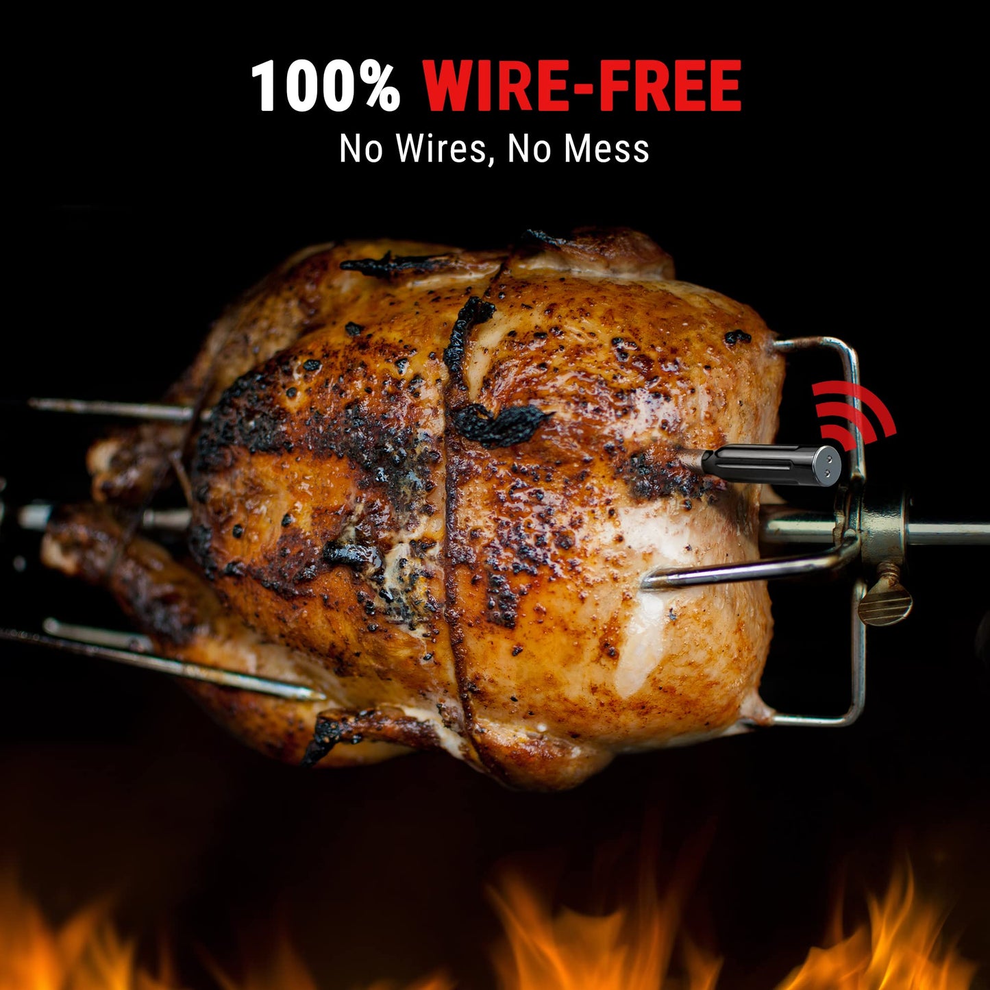 ThermoPro TempSpike Premium Truly Wireless Meat Thermometer up to 500FT Remote Range, Bluetooth Meat Thermometer with Wire-Free Probe, Meat Thermometer Wireless for Sous Vide Smoker Rotisserie Brewing