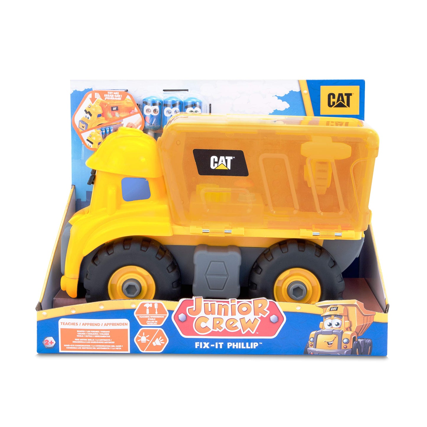 CAT Construction Toys, Junior Crew, Fix-It Fleet Phillip Preschool Learning Set Construction Vehicle, Ages 3 and Up