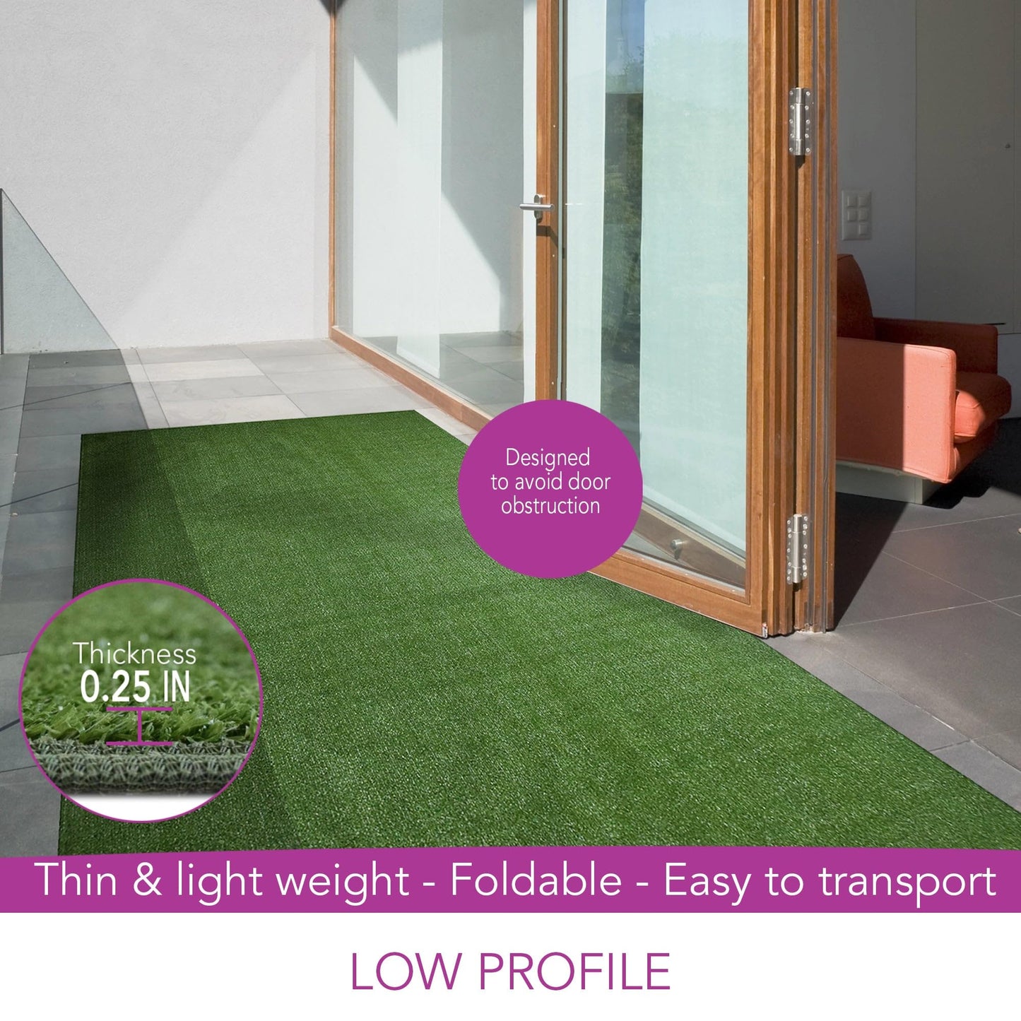 iCustomRug Indoor/Outdoor Turf Carpet & Rugs, Synthetic Grass Artificial Grass for Decks, Patios, Yards, Camping, Boats, Finished Edges with Binding Tape, 4 x 6ft in Lawn Green