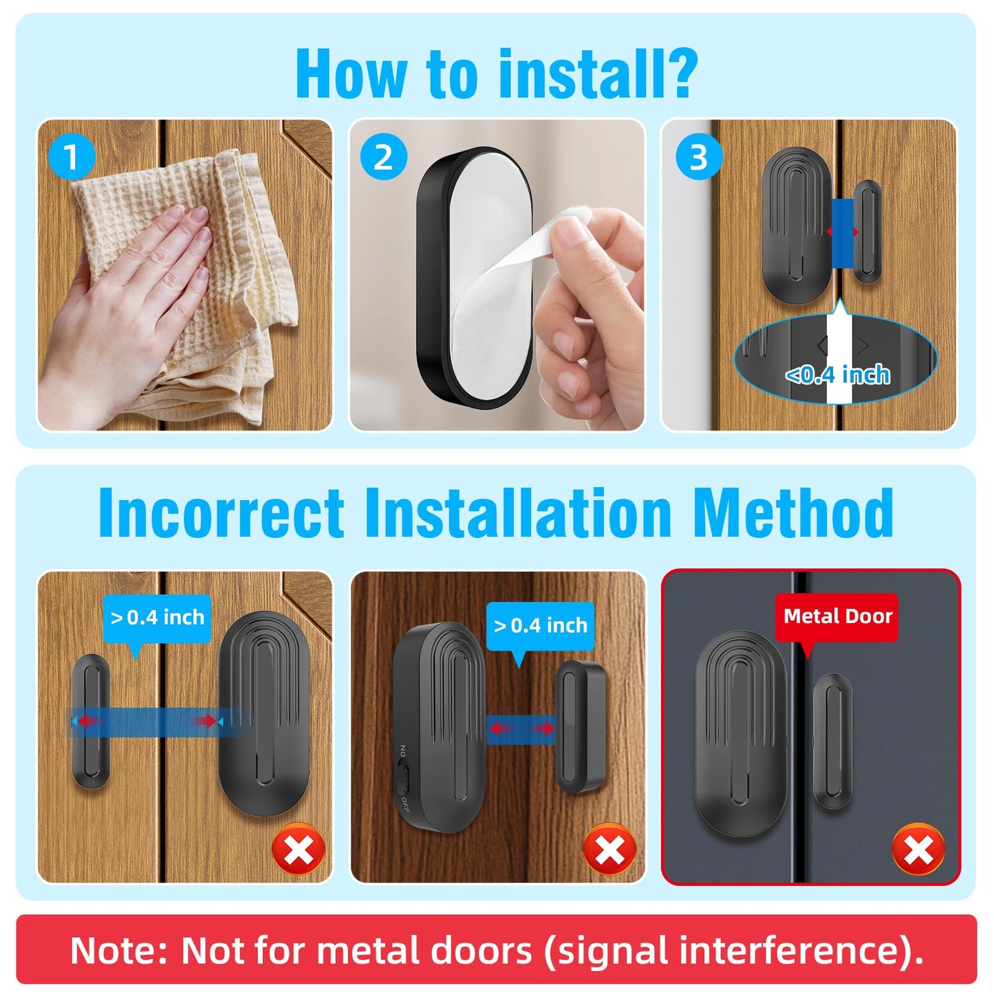 Door Chime,SanJie Wireless Door Sensor Chime When Opens,Entry Alarm for Business/Home/Kids,500 FT Range,26 Chimes 5 Adjustable Volume Ringer Alert,2 Sensors 1 Receiver Black