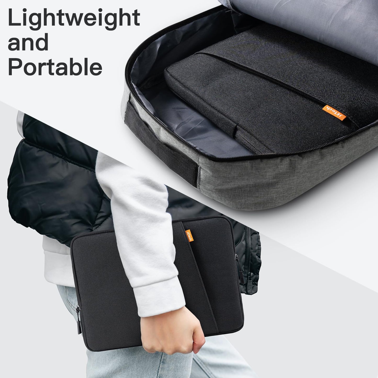 JETech Laptop Sleeve for 16-Inch MacBook Pro (M1-M5, 2019-2026), Waterproof Bag Case with Pocket, Compatible with 16 Inch Notebook (Black)