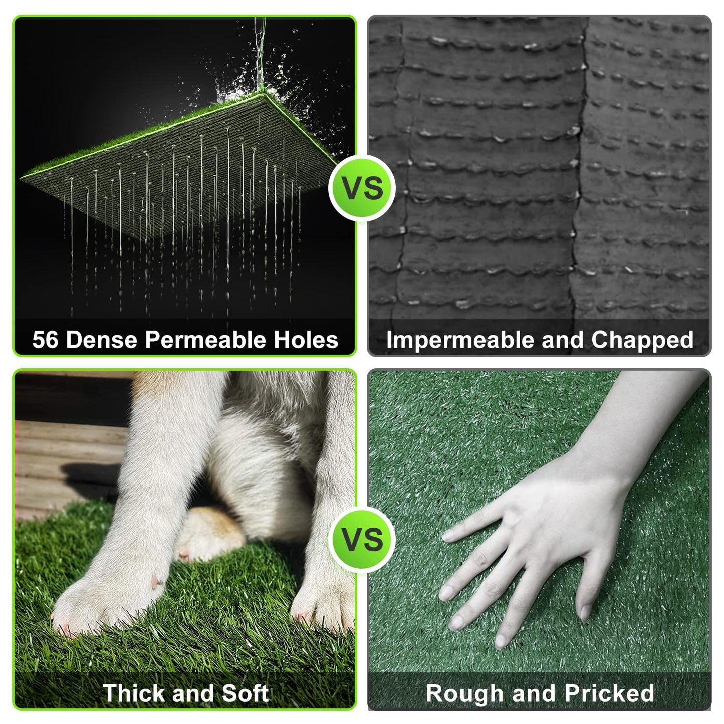 Hompet Dog Toilet Indoor Puppy Training Pad, Removable Dog Potty for Easier Clean Up,Dog Grass Pad with Tray Pet Training Grass Mat