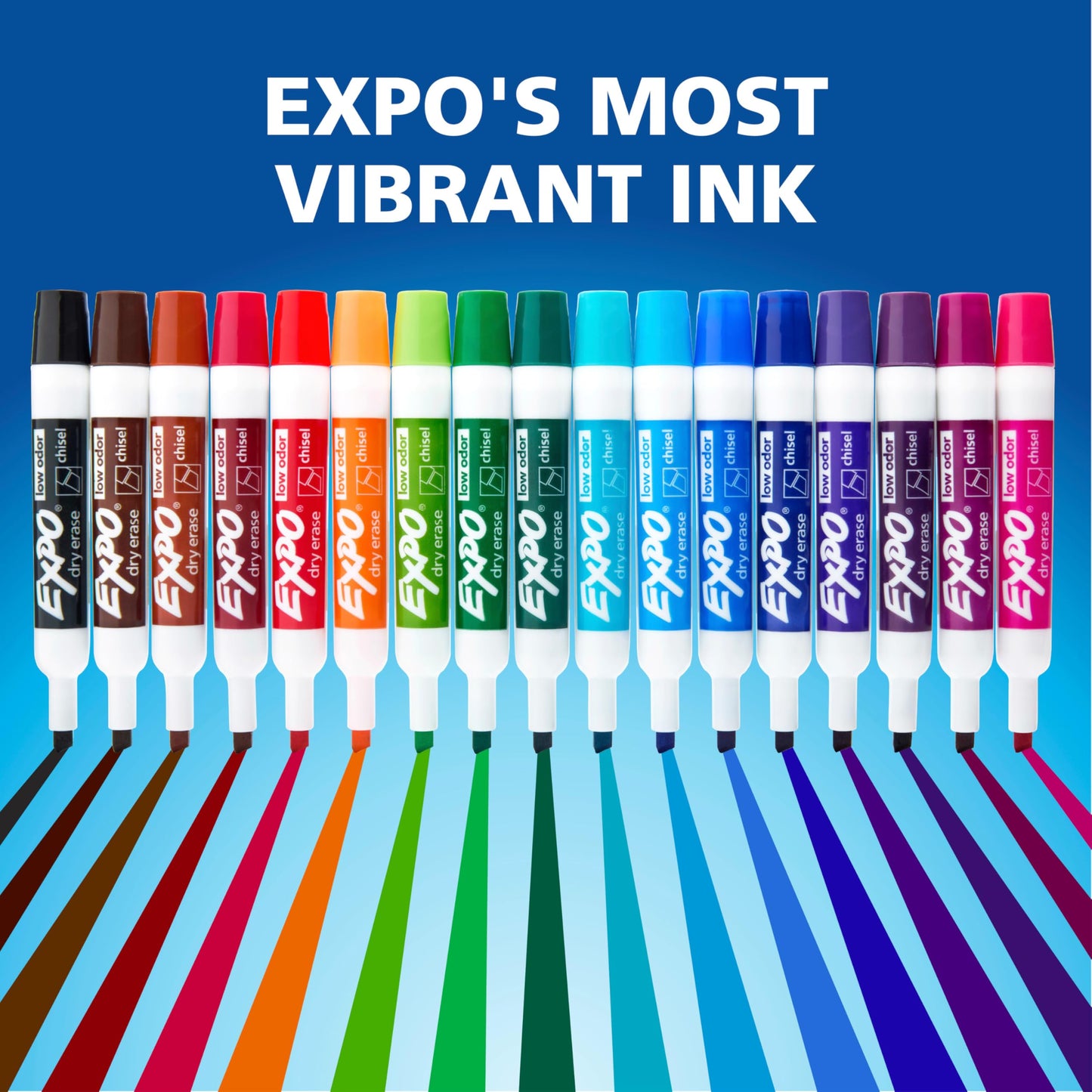 EXPO Dry Erase Markers, Low Odor Ink, Assorted Colours, Chisel Tip, 40 Count