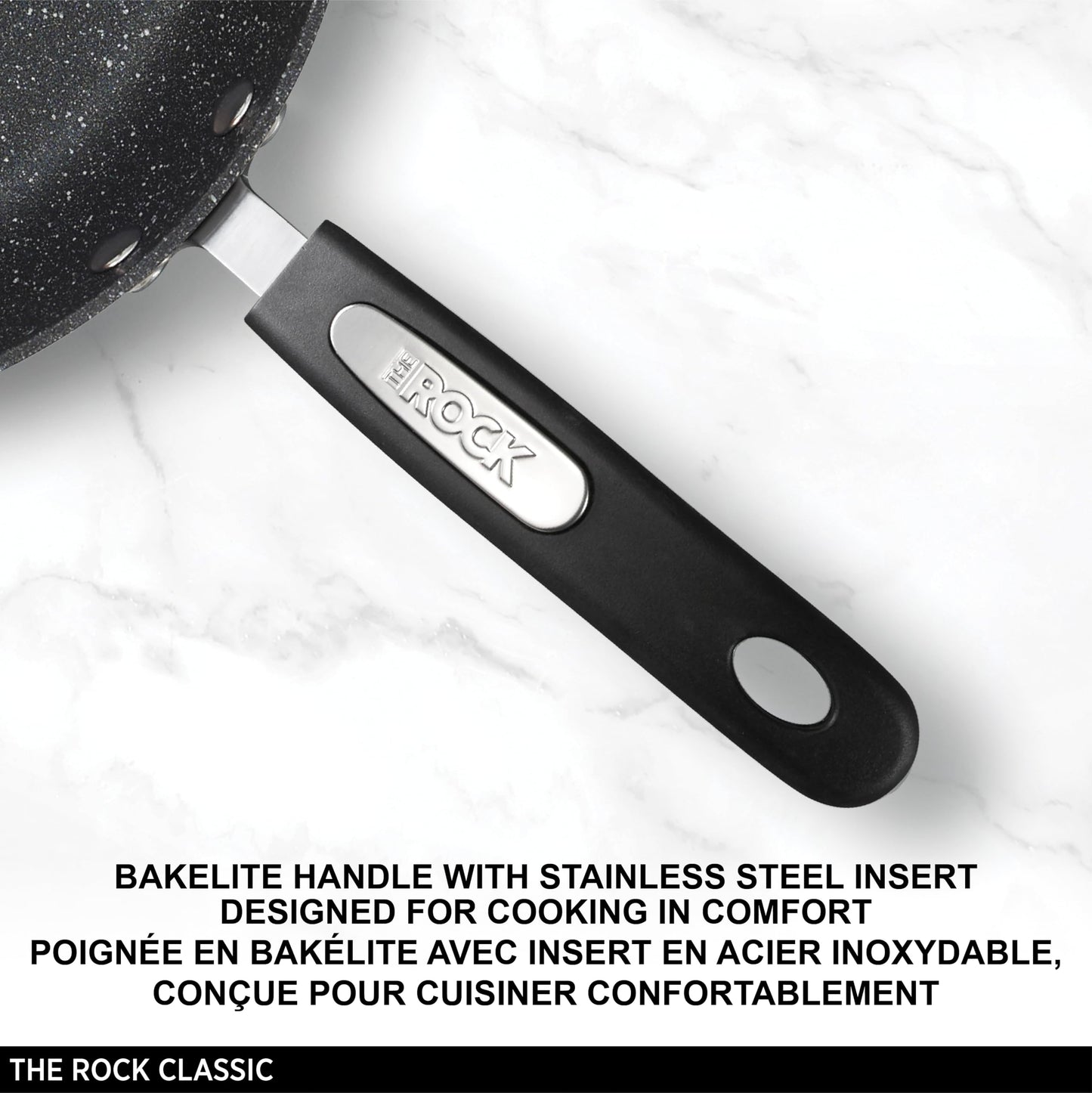 Starfrit The Rock Classic 12.5" (32cm) Non-Stick Deep Fry Pan with Helper Handle - Durable Forged Aluminum - Oven Safe - PFOA Free - Easy to Clean