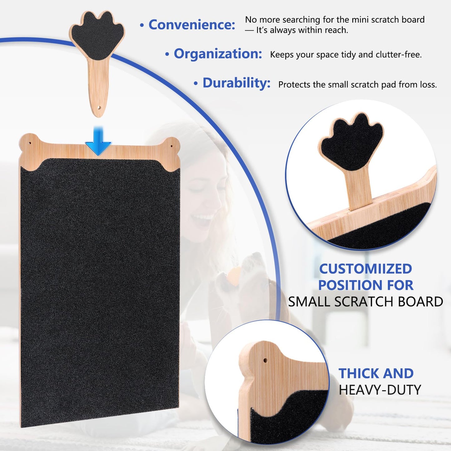 FL Falatier Dog Scratch Board Large Dog Scratching Pad Multi-Functional Trimming Tool Alternative to Dog Nail Clippers and Dog Nail Grinders Easy Nail Care Double Sided Bamboo