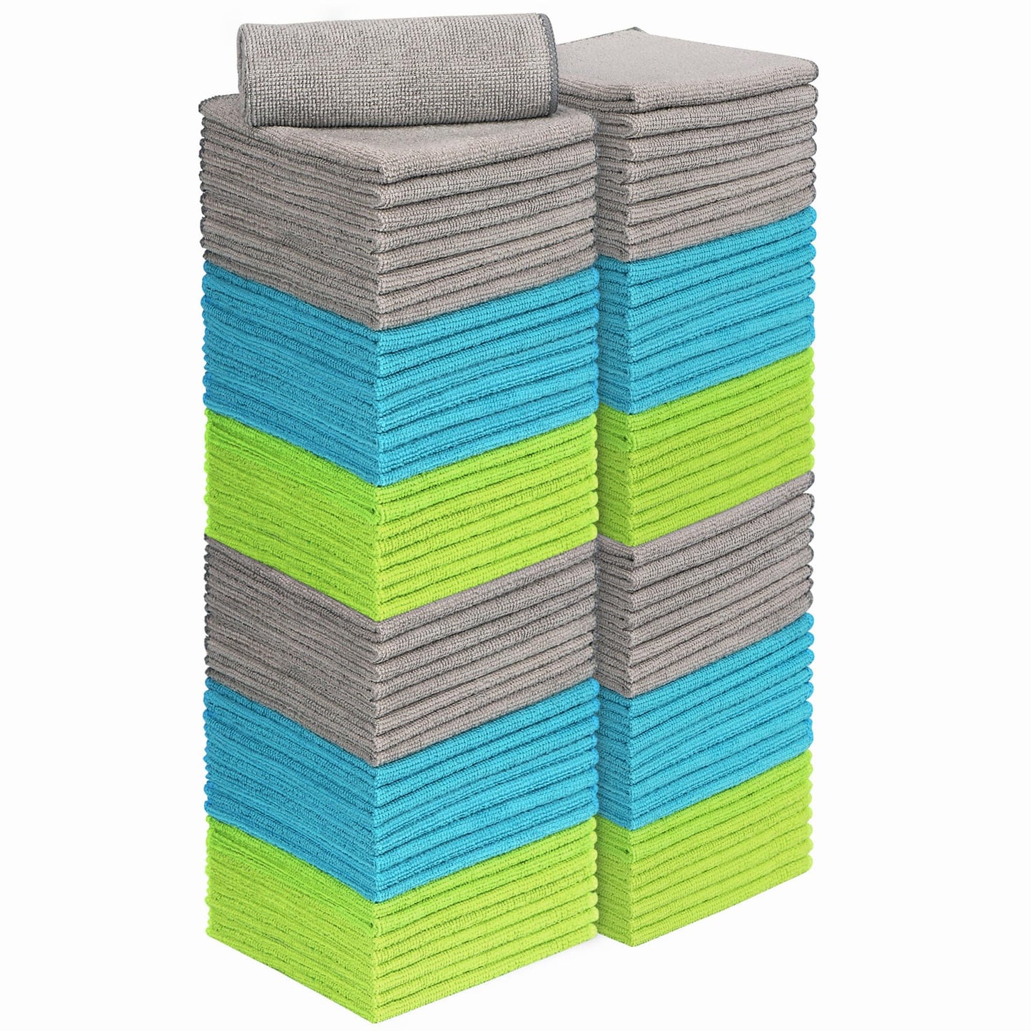 AIDEA Microfiber Cleaning Cloths-100PK, Soft Microfiber Towel, Absorbent Cleaning Supplies, Lint-Free Streak-Free Cleaning Cloths for House, Kitchen, Window(12in.x12in.)