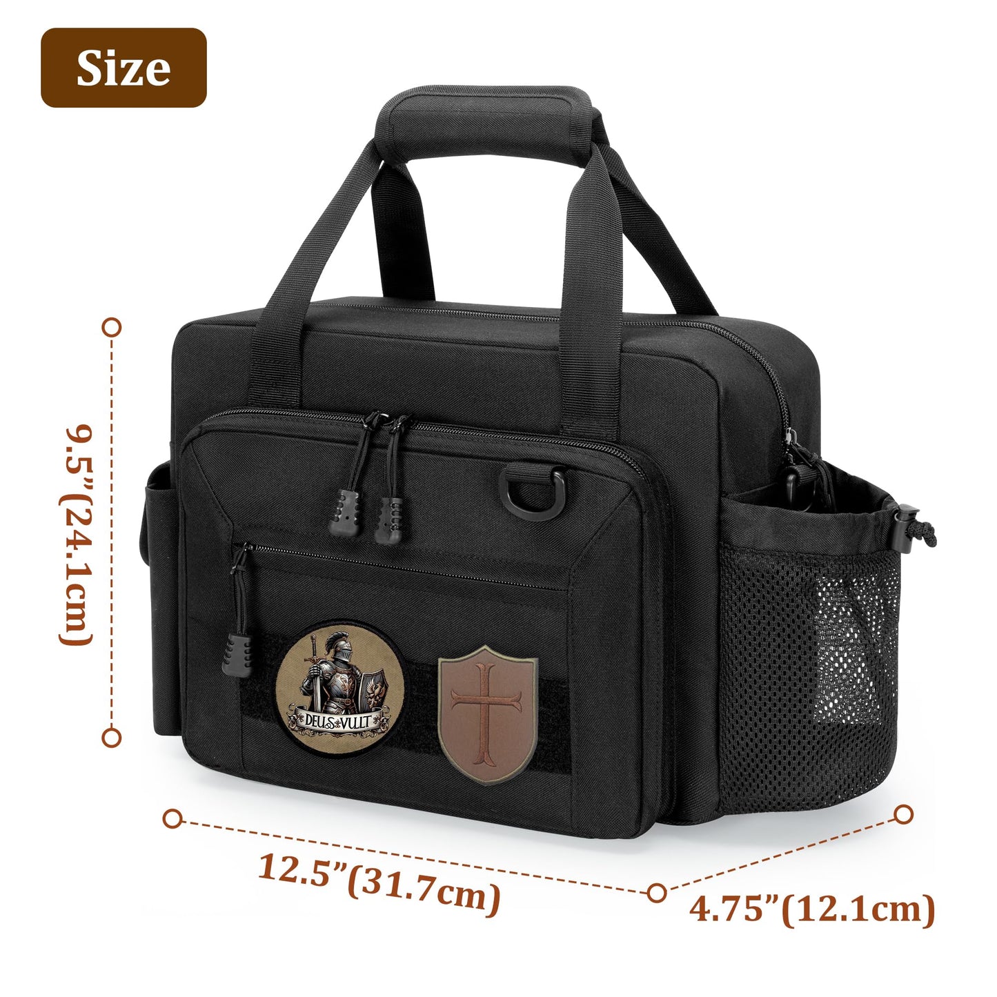Damero Large Bible Bag for Men, Bible Tote Bag Church Bag with Cup Holder, Cover for Study Supplies, Black