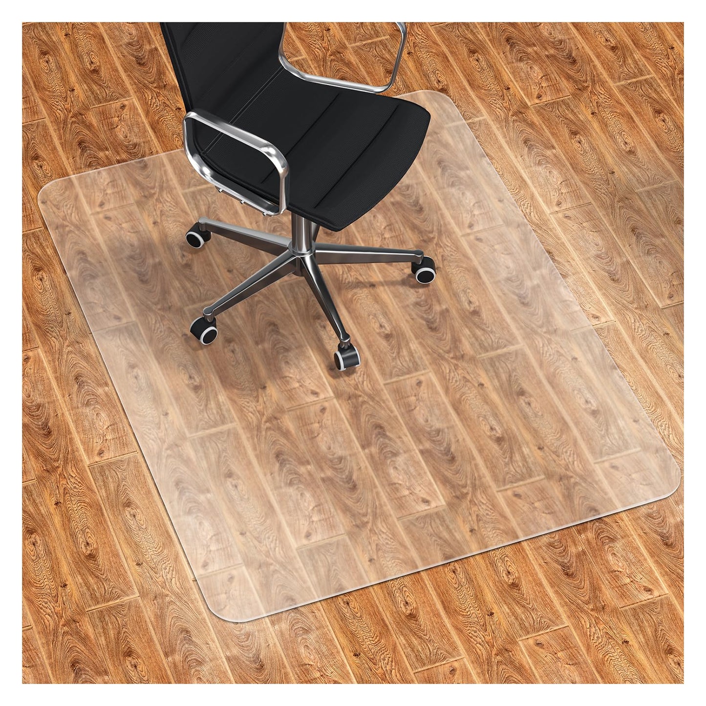 WASJOYE Chair Mat for Hardwood Tile Floor, PVC Floor Protector Cover Rug Mat with Non-Slip Frosted Back, Heavy Duty for Home Office Computer Desk Rolling Chair, Easy Expanded 36"x48"