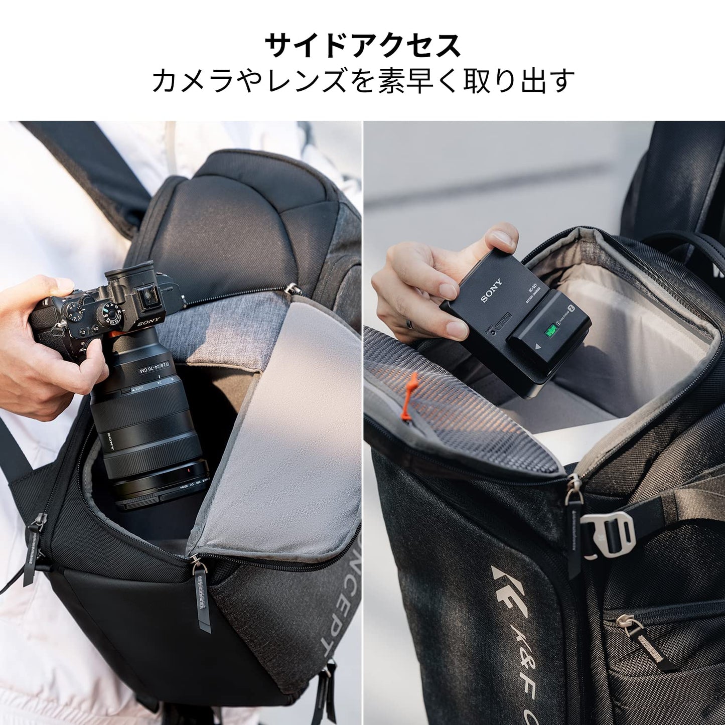 K&F Concept® Camera Backpack 25L Camera bags for photographers Large Capacity Camera Case with Raincover,15.6 Inch Laptop Compartment Compatible for Canon/Nikon/Sony/DJI Mavic Drone Backpack