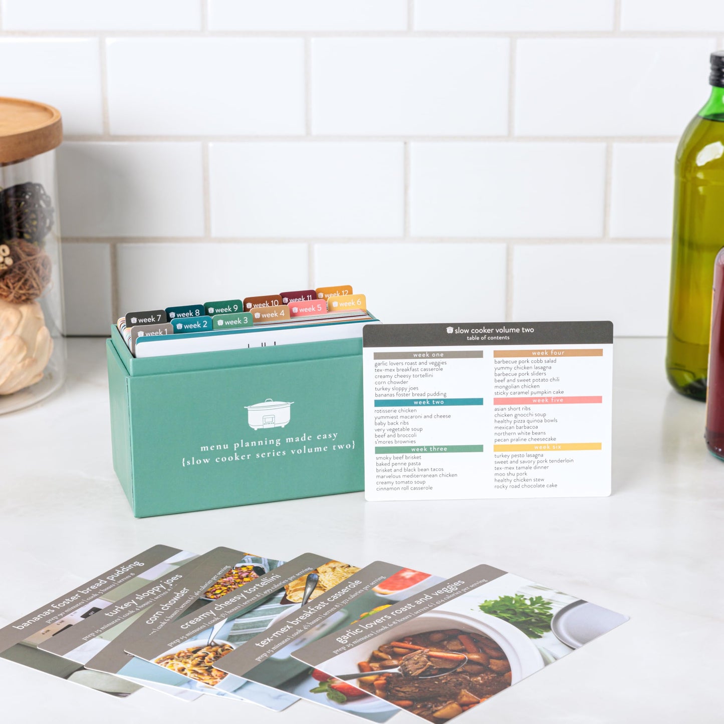 Meal Planner with 72 Photo Recipe Cards (Slow Cooker Vol 2) - Weekly Menu Planner | Recipe Box | 12 Reusable Grocery Lists | 5 Blank Cards | Card Protectors | Easy Recipe Ideas with Pictures