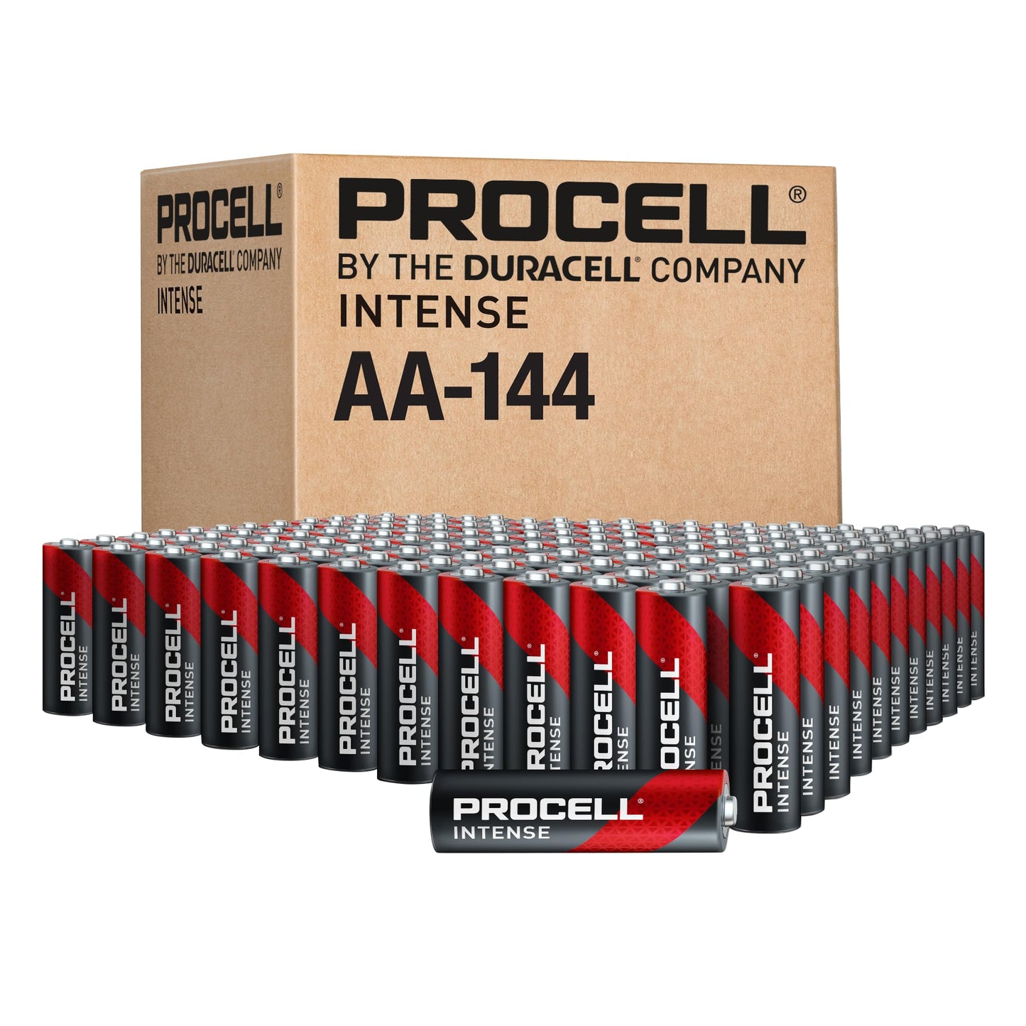 ProCell Alkaline Intense AA Batteries, 1.5V Alkaline AA for High Drain Professional Devices, Double A Battery with Long-Lasting Power, All-Purpose AA Industrial Batteries, 144-Count Bulk Pack