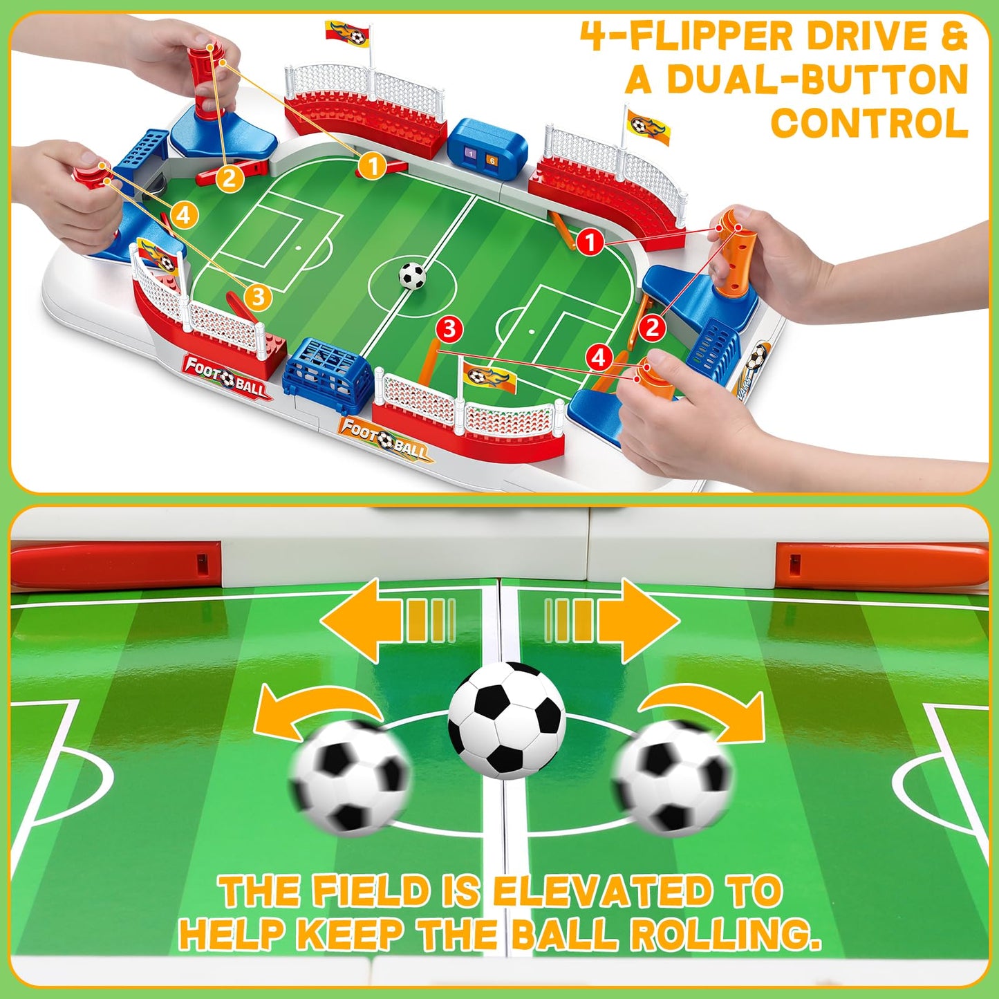 Mini Foosball Table Game for Kids Soccer Game Set Gifts Boys Toy Football Games Board for Indoor Sports Game Room Pinball Interactive Birthday Gift Toys for 3 4 5 6 7 8-12 Year Old Family Gatherings
