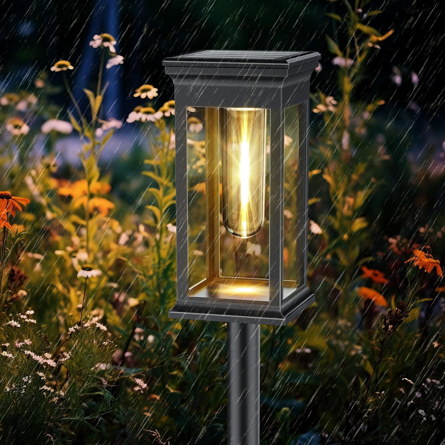 Solar Lights Outdoor 8 Pack, Bright Solar Pathway Lights Outdoor Waterproof for Outside, Auto On/Off Solar Garden Lights Landscape Decorative for Yard Patio Walkway Driveway Lighting, WarmWhite