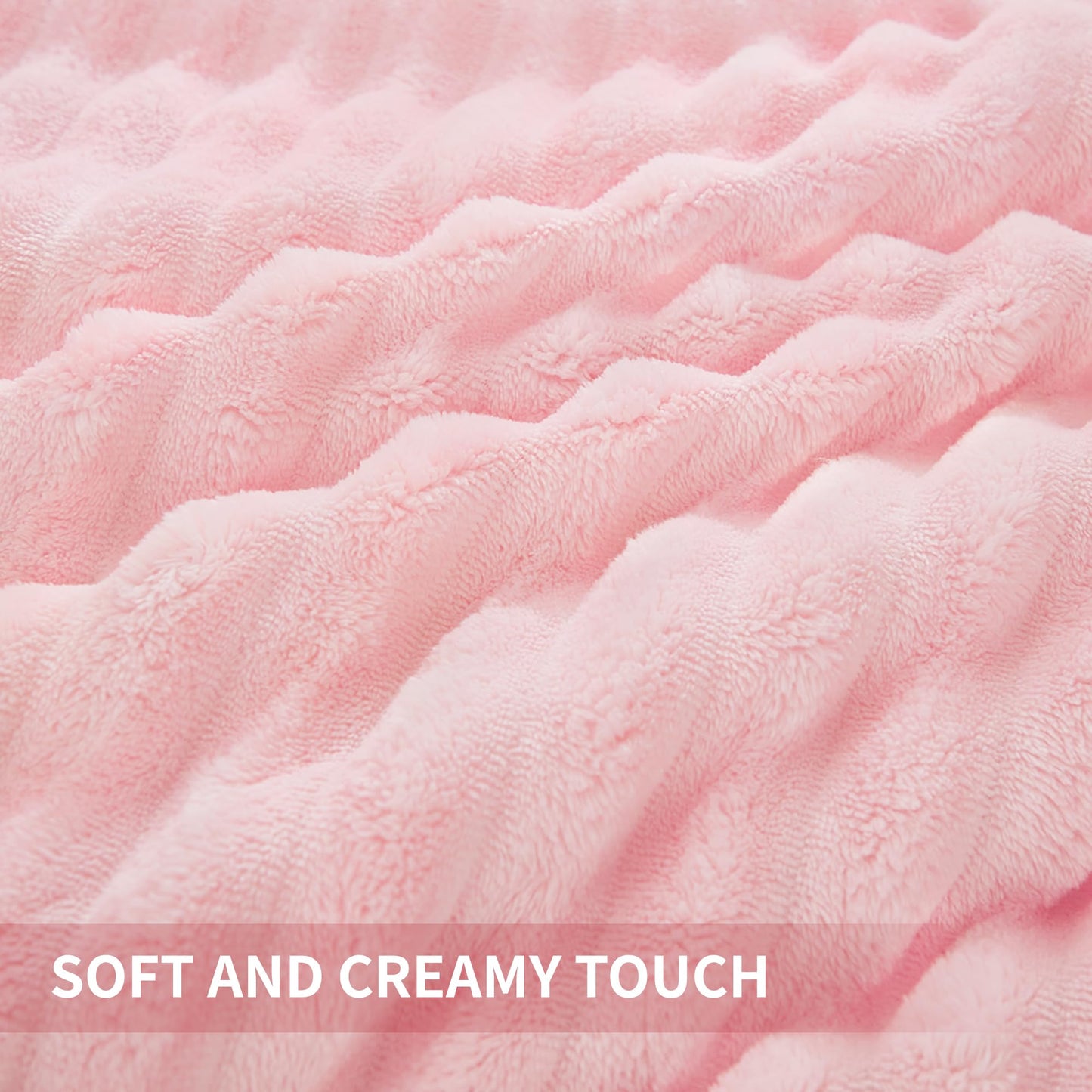 Andency Pink Comforter Set Queen, 3 Pieces Fleece Comforter for Queen Size Bed, Soft Warm Fluffy Fuzzy Luxury Plush Bedding Comforter Set for Winter (1 Comforter & 2 Pillowcases)