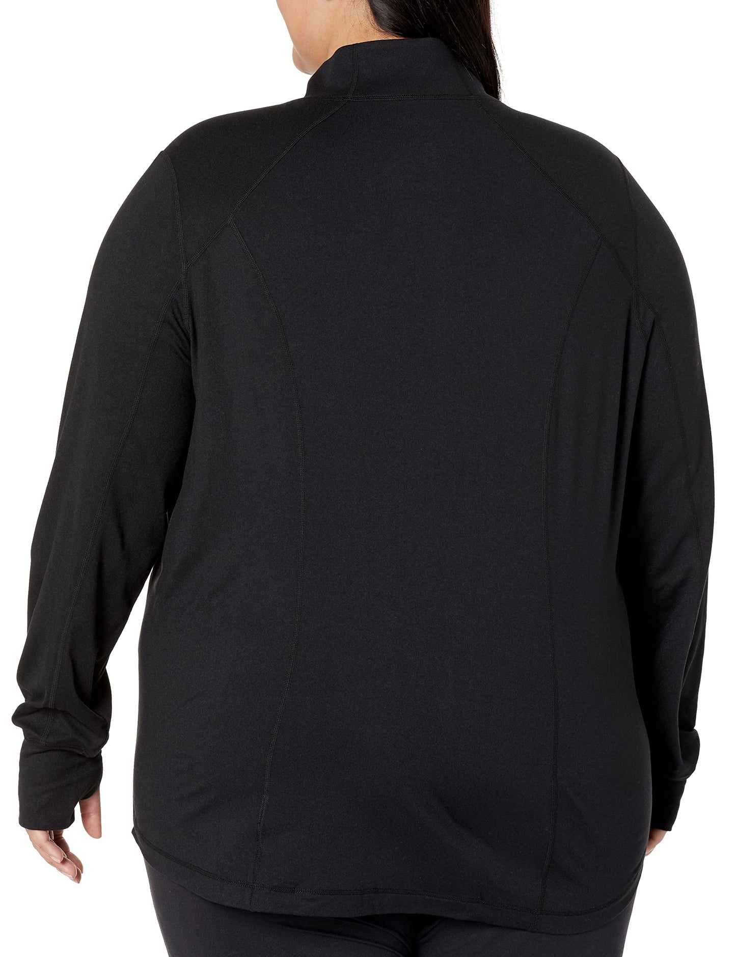 Amazon Essentials Women's Brushed Tech Stretch Full-Zip Jacket (Available in Plus Size), Black, Small