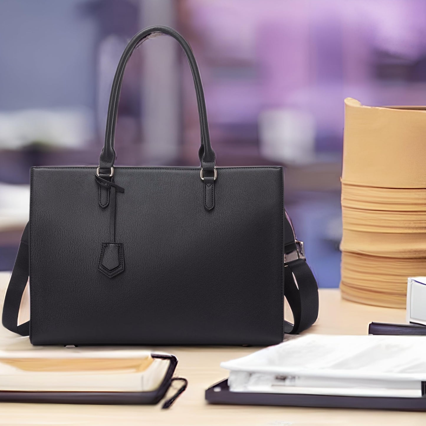 Laptop Bag for Women 17 inch Casual Work Bags for Women with USB Charging Port Laptop Tote Bag for Women with Clutch Purse