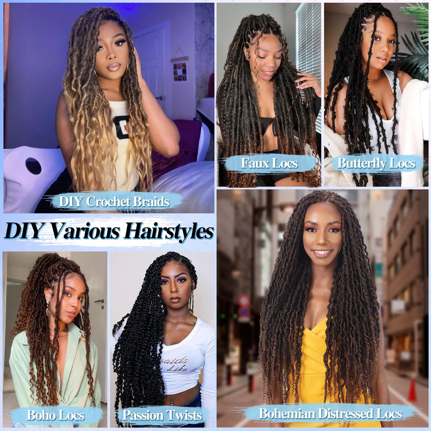 BARSDAR Passion Twist Braiding Hair - 22 Inch 8 Packs Passion Twist Crochet Hair Long Curly Bomb Twist Crochet Hair Ombre Auburn Pre-Twisted Synthetic Braiding Hair Extensions for Women T30#