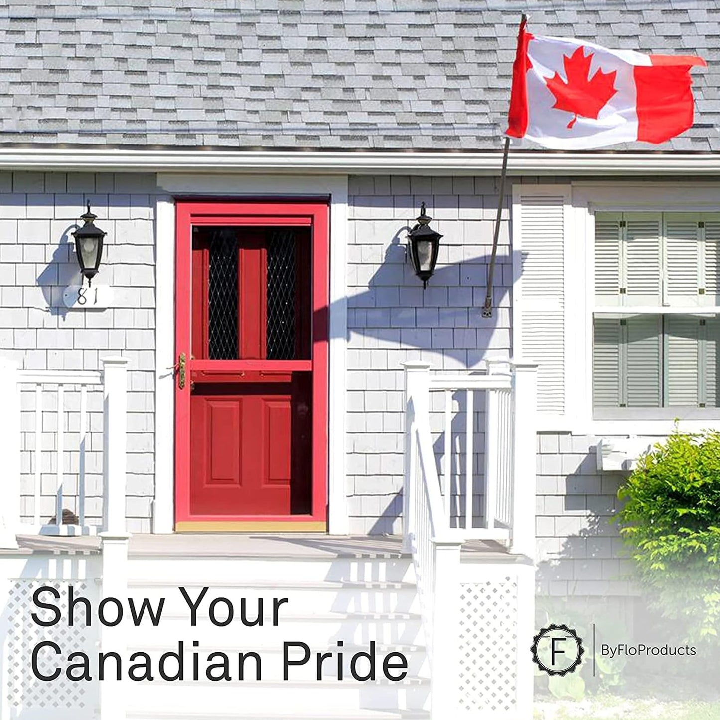 Patriot Premium 6ft Canadian Flag Pole Kit, Stainless Steel, 360° Tangle-Free Design with Mounting Bracket, Garden and Patio Display Set