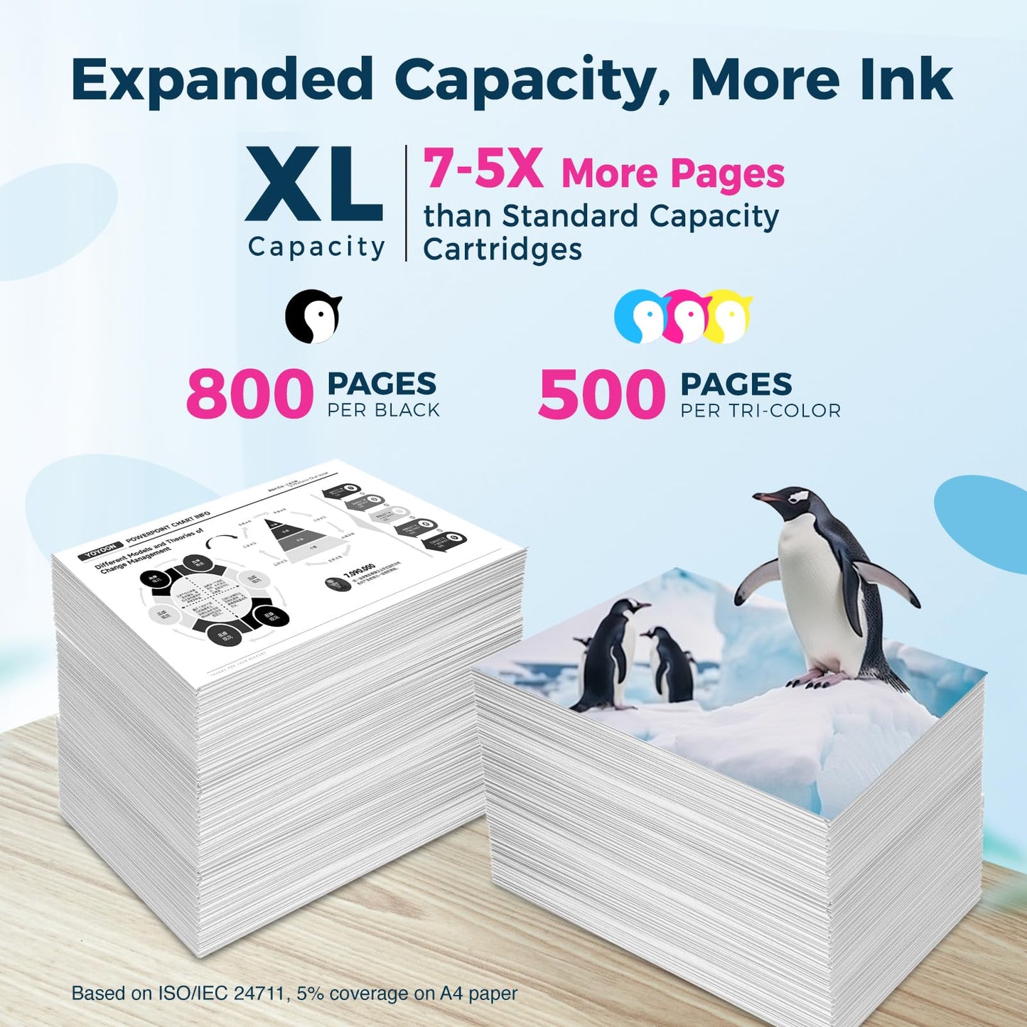 Penguin 67XL Ink Cartridge Replacement for HP 67 XL Envy 6052e 6055e 6400e 6420e 6452e 6010e 6020e 6022e 6030e 6032e 6034e 6050e 6422e 6430e 6432e 6450e Printers 67 Black & Color