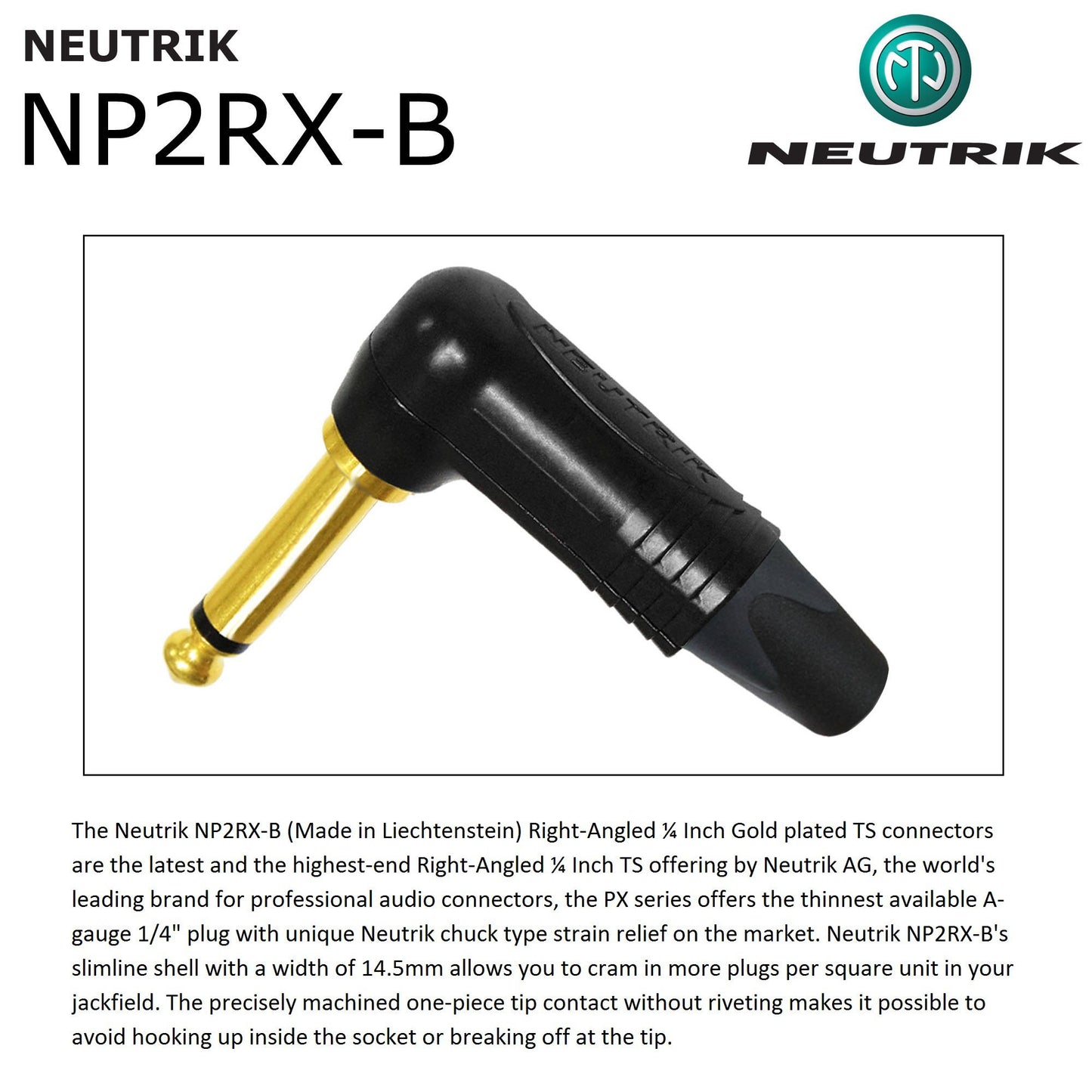 WORLDS BEST CABLES 30 Foot - Gotham GAC-1 Ultra Pro - Premium Low-Cap (21 pf/F) Guitar Bass Instrument Cable – w/Neutrik Gold Straight to Angled ¼ inch (6.35mm) TS Connectors - Custom Made