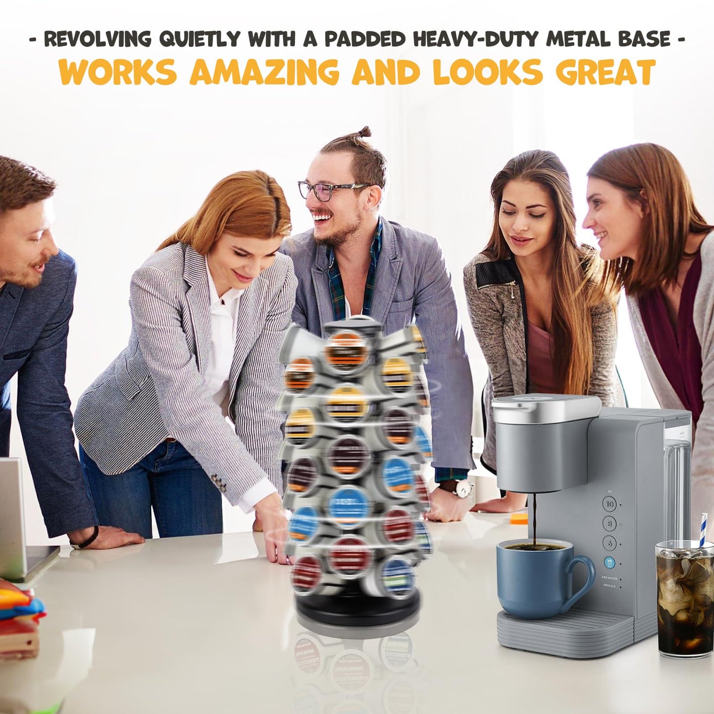 K cup holders k cup holder K Cups Holder,K Cup Carousel, Coffee Pods Storage Organizer Stand,Comes All in One Piece,No Assembly Required,1 Count