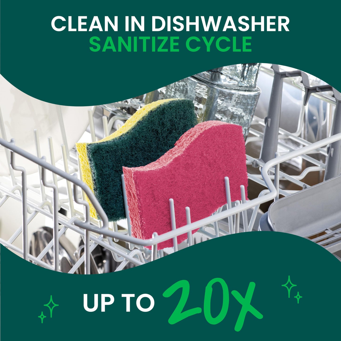 Scotch-Brite Gentle Clean Delicate Scrub Sponges, for Washing Dishes and Cleaning Kitchen, 24 Scrub Sponges
