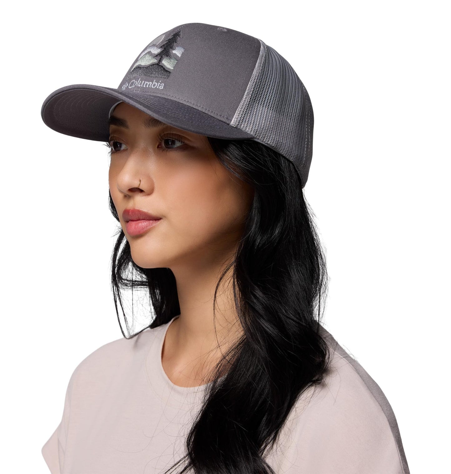 Columbia Unisex Mesh Snap Back, City Grey/Get Hiked, One Size