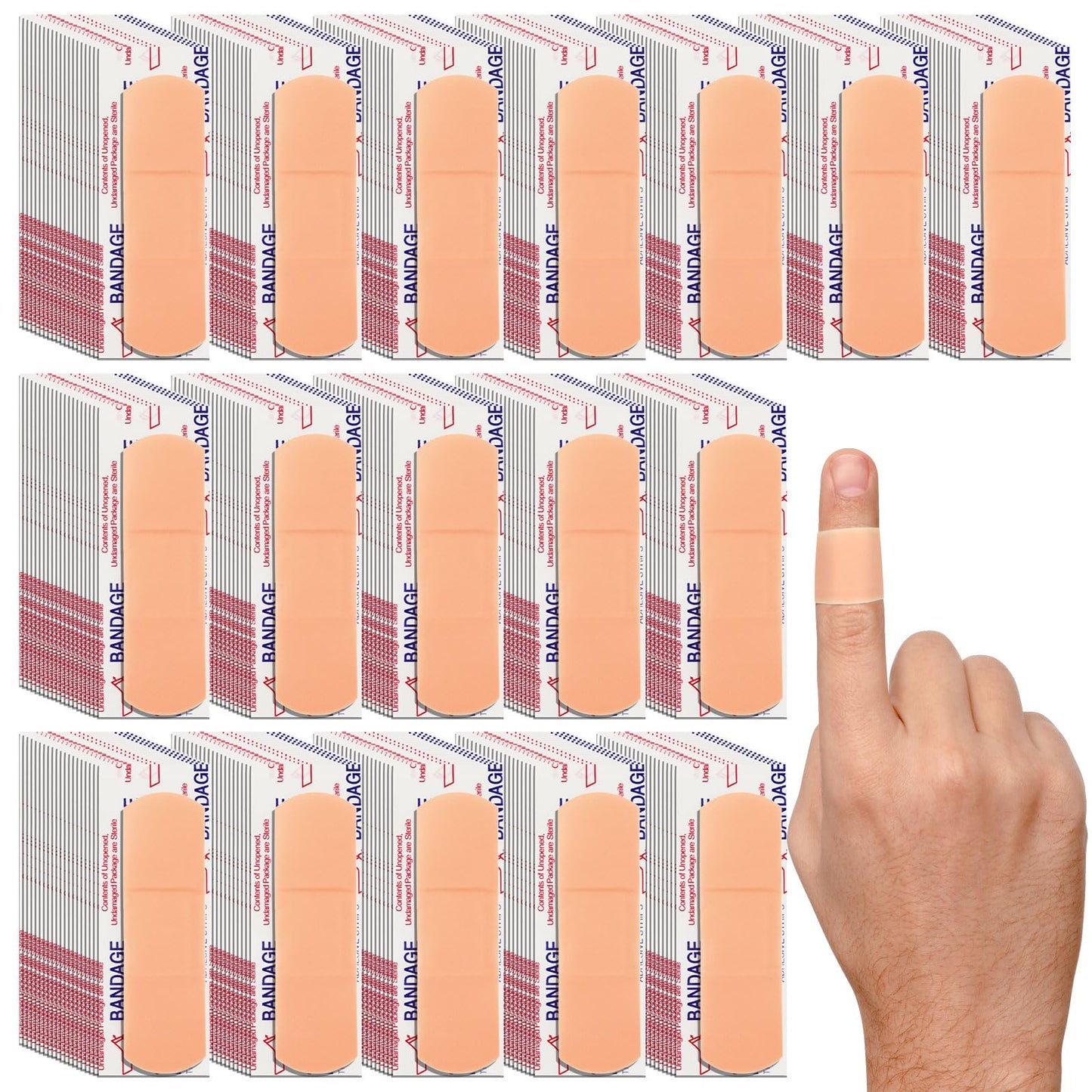 3000 Pcs 1" x 3" Adhesive Bandages Bulk Breathable Adhesive Bandages Waterproof Bandages for Homeless Care Supplies Donation Sensitive Skin Nurses Businesses Travel First Aid Kits