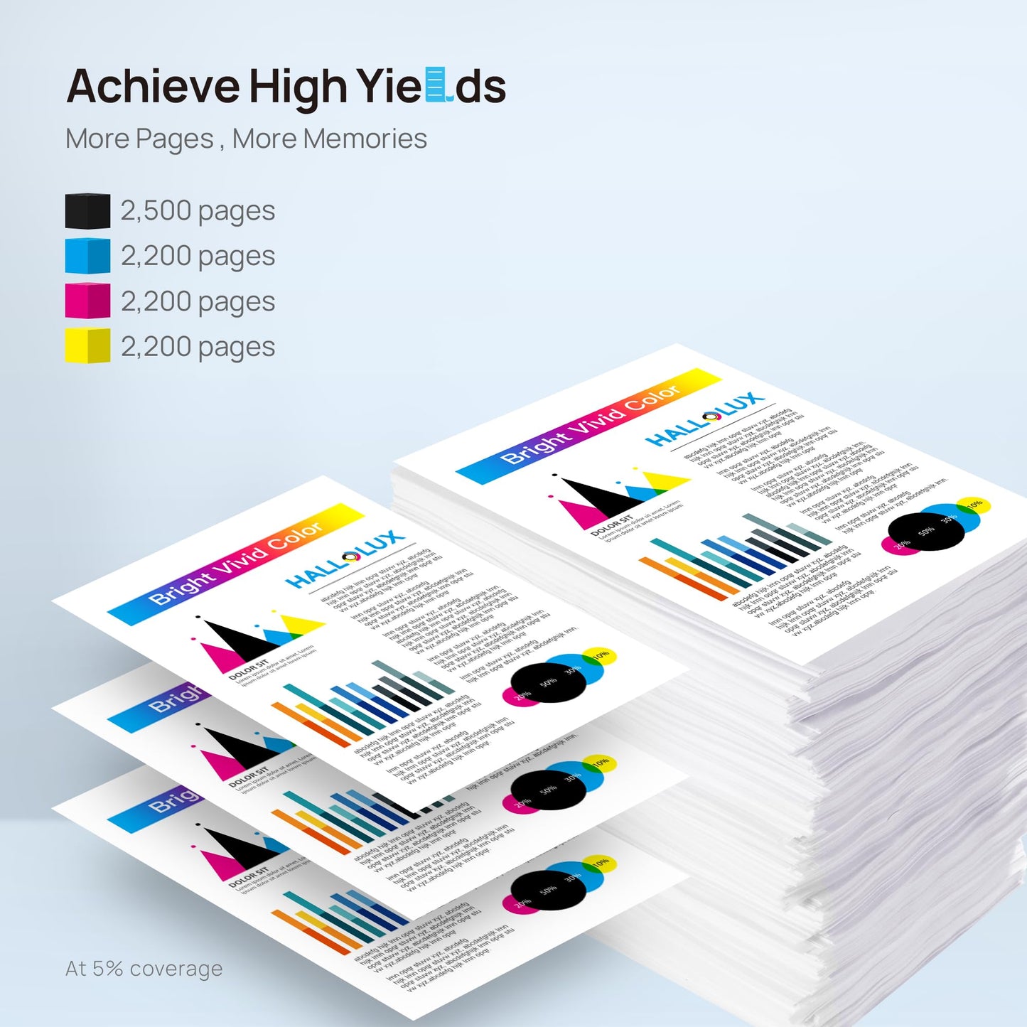 TN221 Toner Cartridge TN225 High Yield (with chip) 5 Pack MFC-9340CDW HL-3170CDW MFC-9130CW Toner Replacement use with HL-3170CDW HL-3180CDW MFC-9130CW MFC-9330CDW L2340DW
