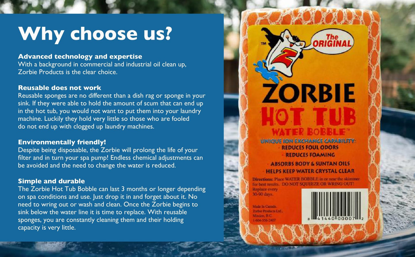 Water Bobble Hot Tub Oil Scum Absorber - Scum Absorbing Sponge for Spas and Hot Tubs - Naturally Cleaner Water with Spa Sponges for Hot Tubs - Orange Floating Bobble with String- 2 Pack