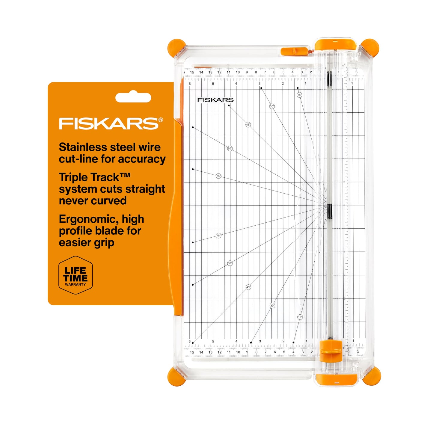 Fiskars Precision Paper Trimmer - Easy, Safe and Accurate for Crafts, Gifts, Cards and More - Always Cuts Straight